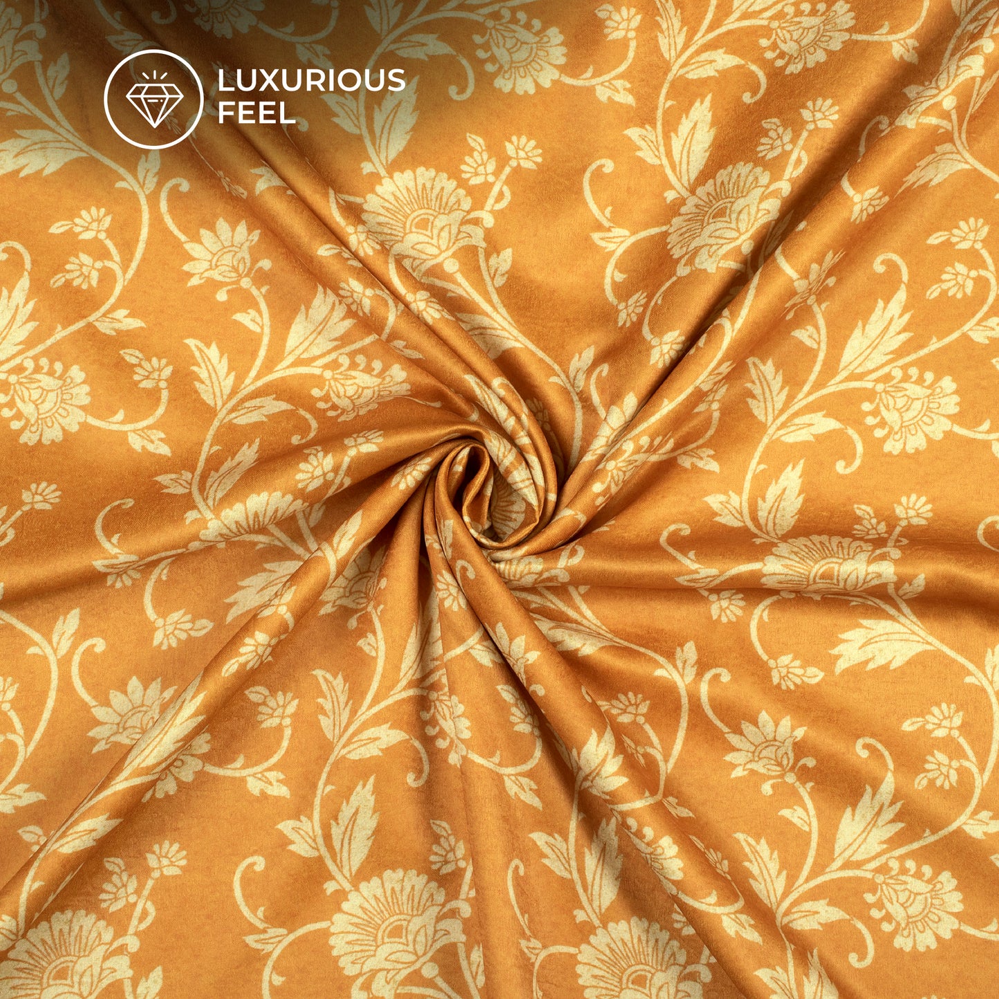 Stylish Floral Digital Print Lush Satin Fabric