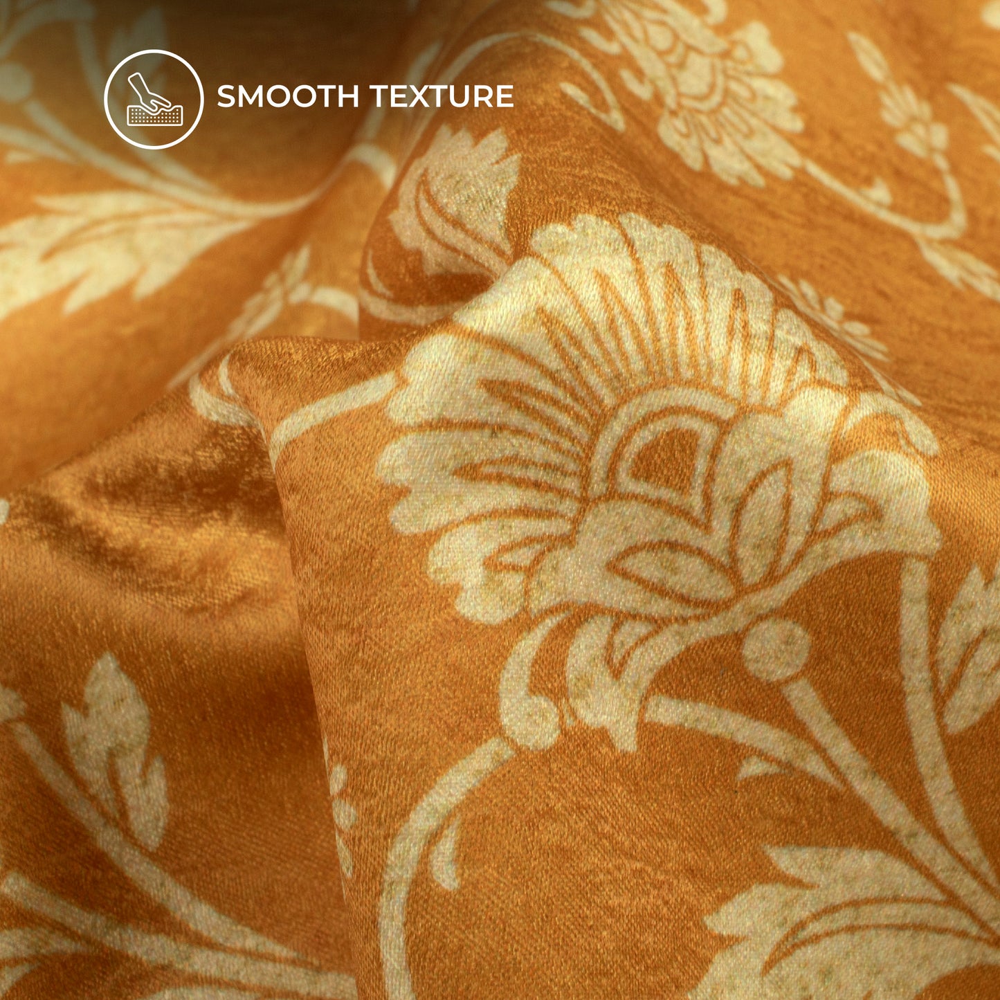 Stylish Floral Digital Print Lush Satin Fabric