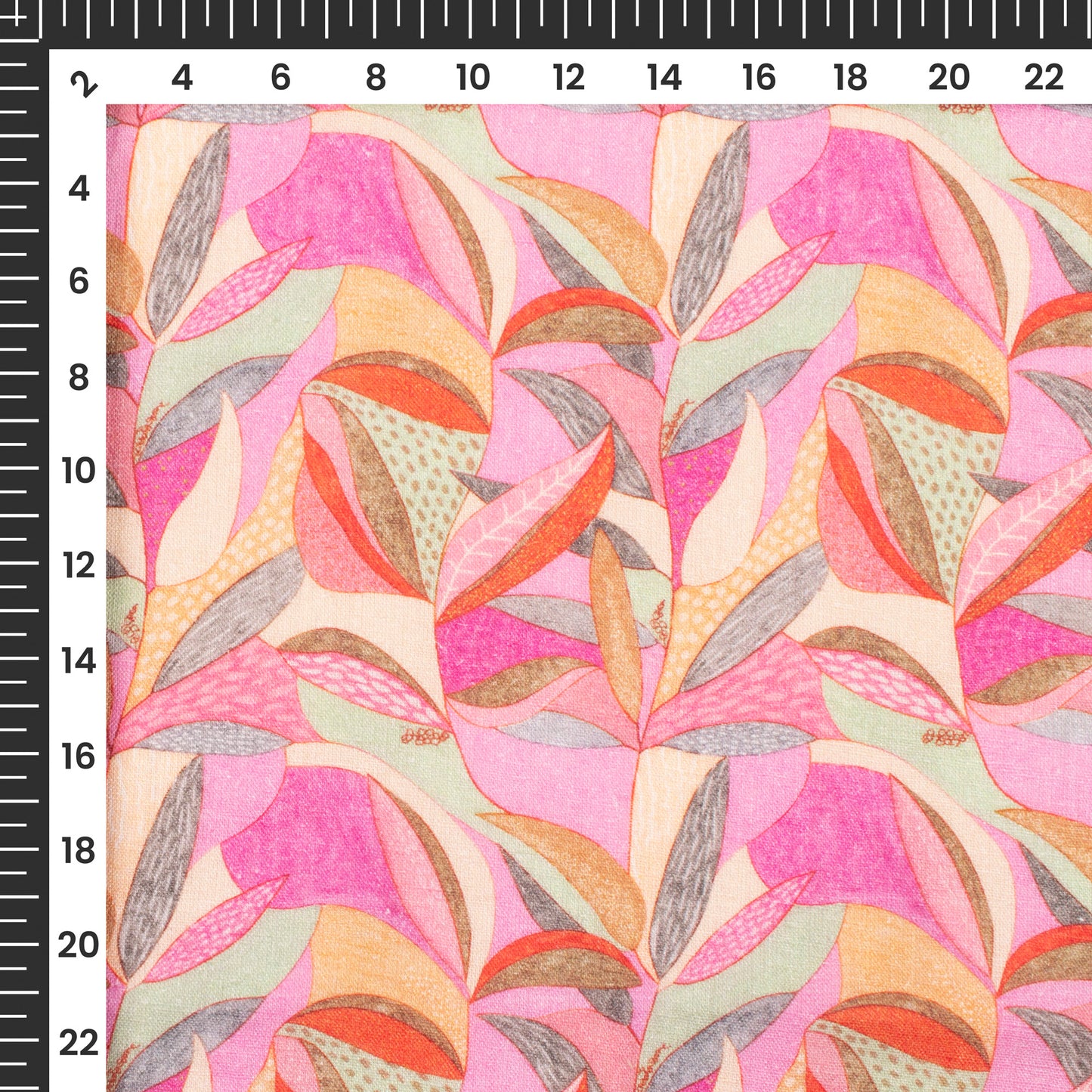 Pink Vintage Floral Digital Print Premium Swiss Linen Fabric