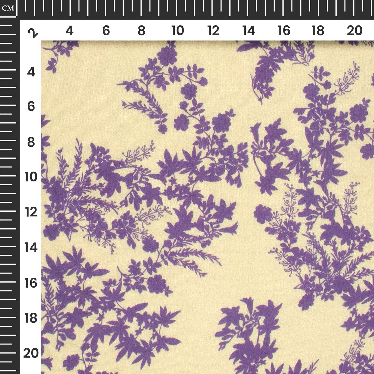 Purple Floral Digital Print Georgette Satin Fabric