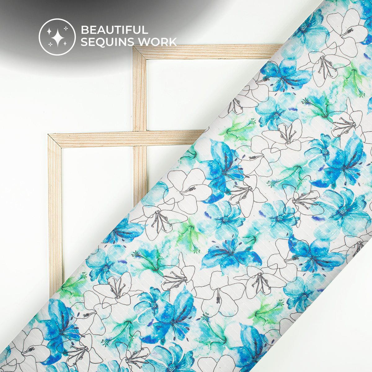 Charming Floral Digital Print Sequins Premium Georgette Fabric