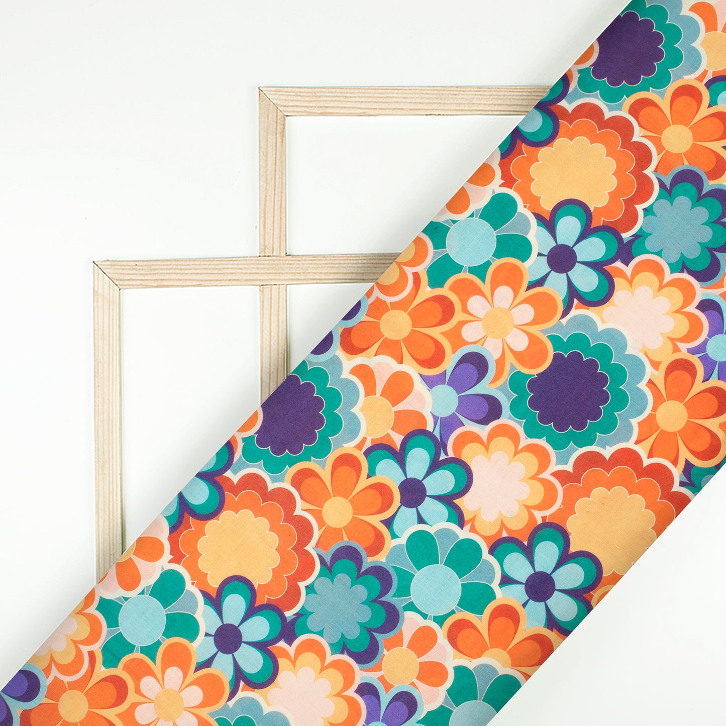 Charming Floral Digital Print Poly Glazed Cotton Fabric