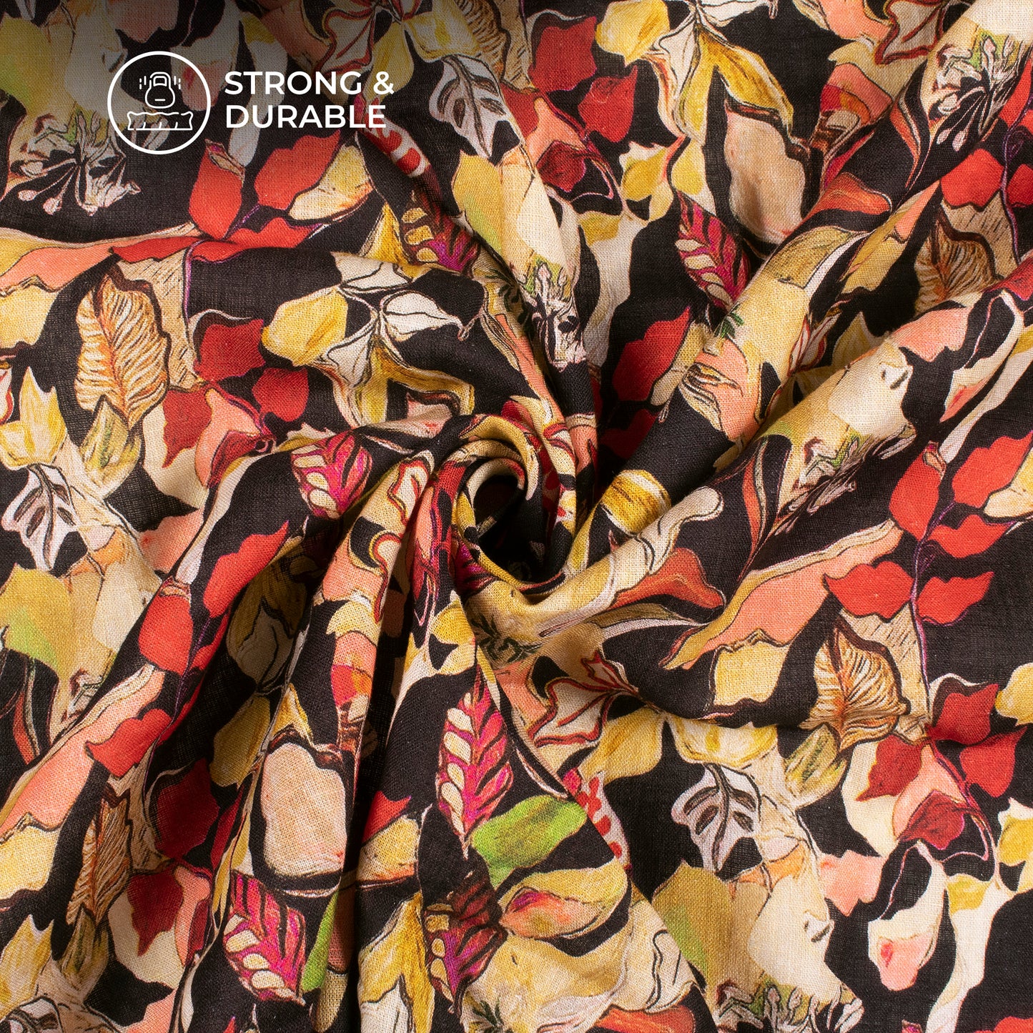 Catchy Floral Digital Print Premium Swiss Linen Fabric