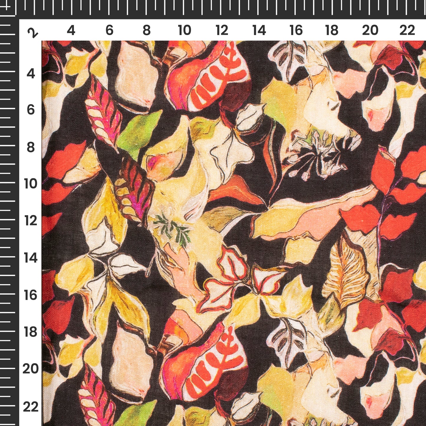 Catchy Floral Digital Print Premium Swiss Linen Fabric