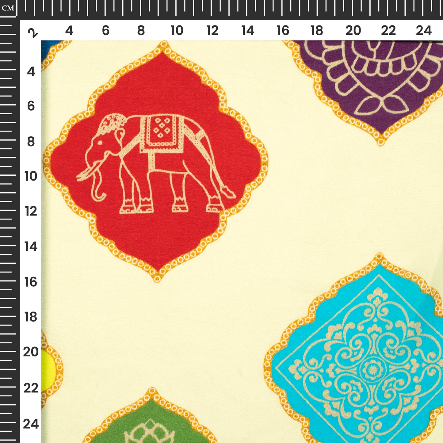 Trendy Ethnic Digital Print Viscose Natural Crepe Fabric