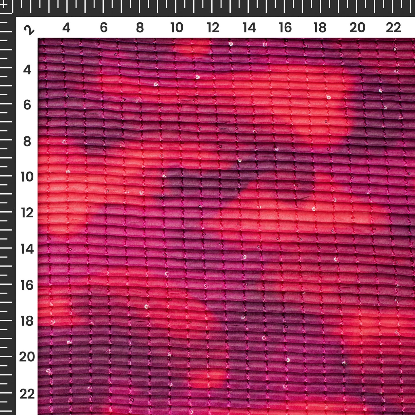 Stunning Tye And Dye Pleated Sequins Georgette Fabric
