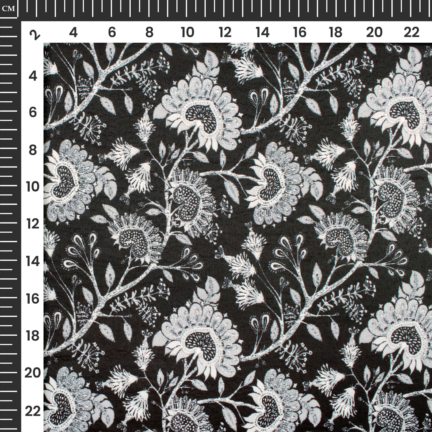 Stylish Floral Digital Print Lush Satin Fabric