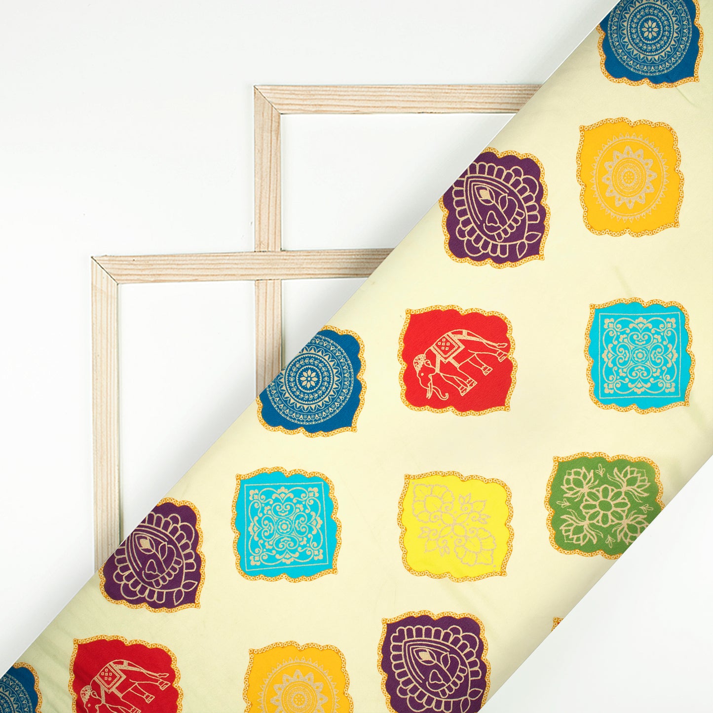 Trendy Ethnic Digital Print Viscose Natural Crepe Fabric