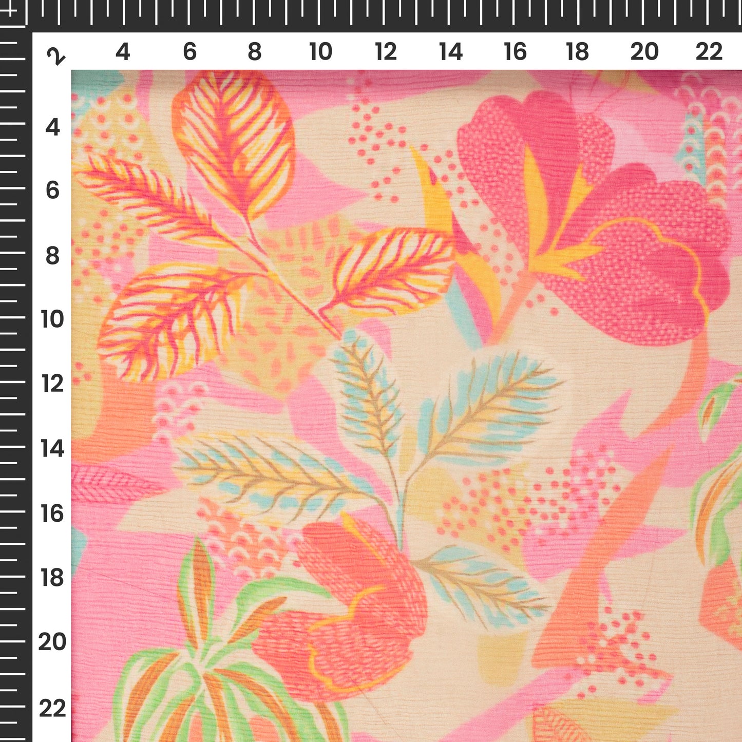 Sheer Sophistication: Floral Digital Print Bemberg Chiffon Fabric