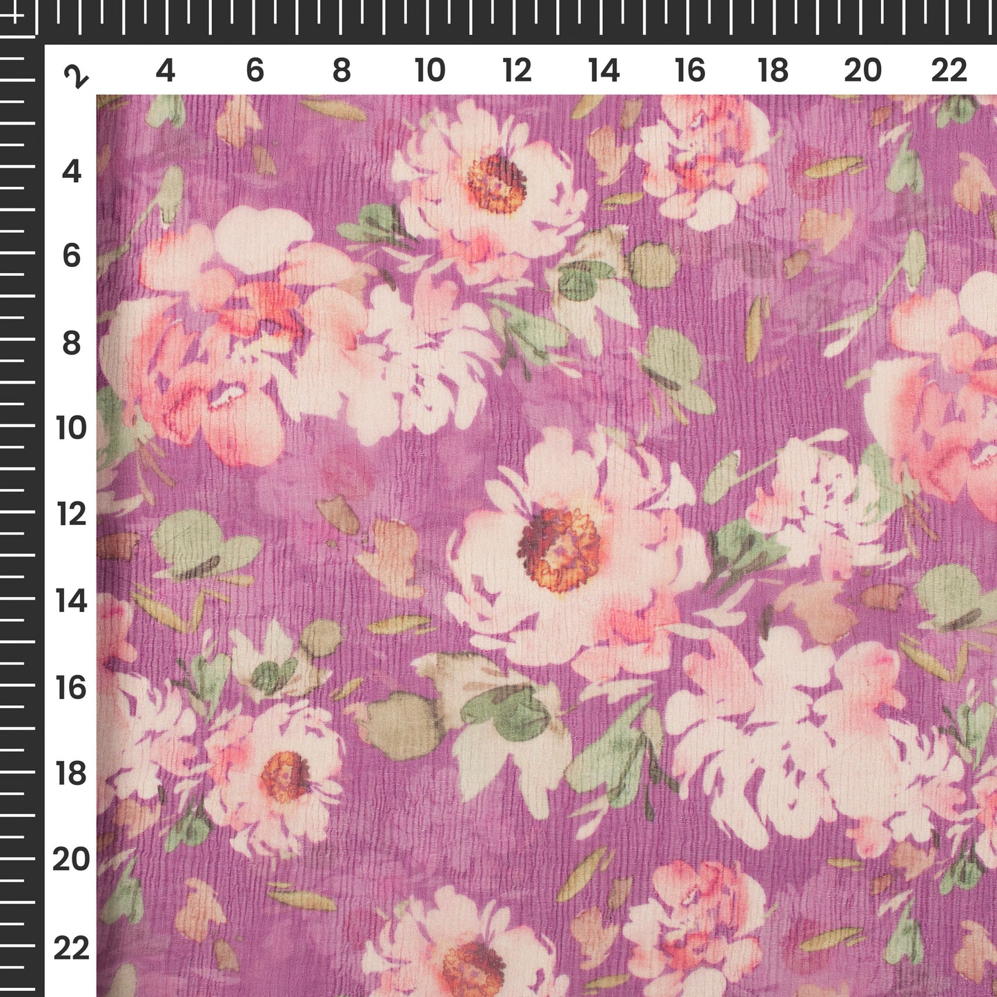 Botanical Beauty: Floral Digital Print Bemberg Chiffon Fabric