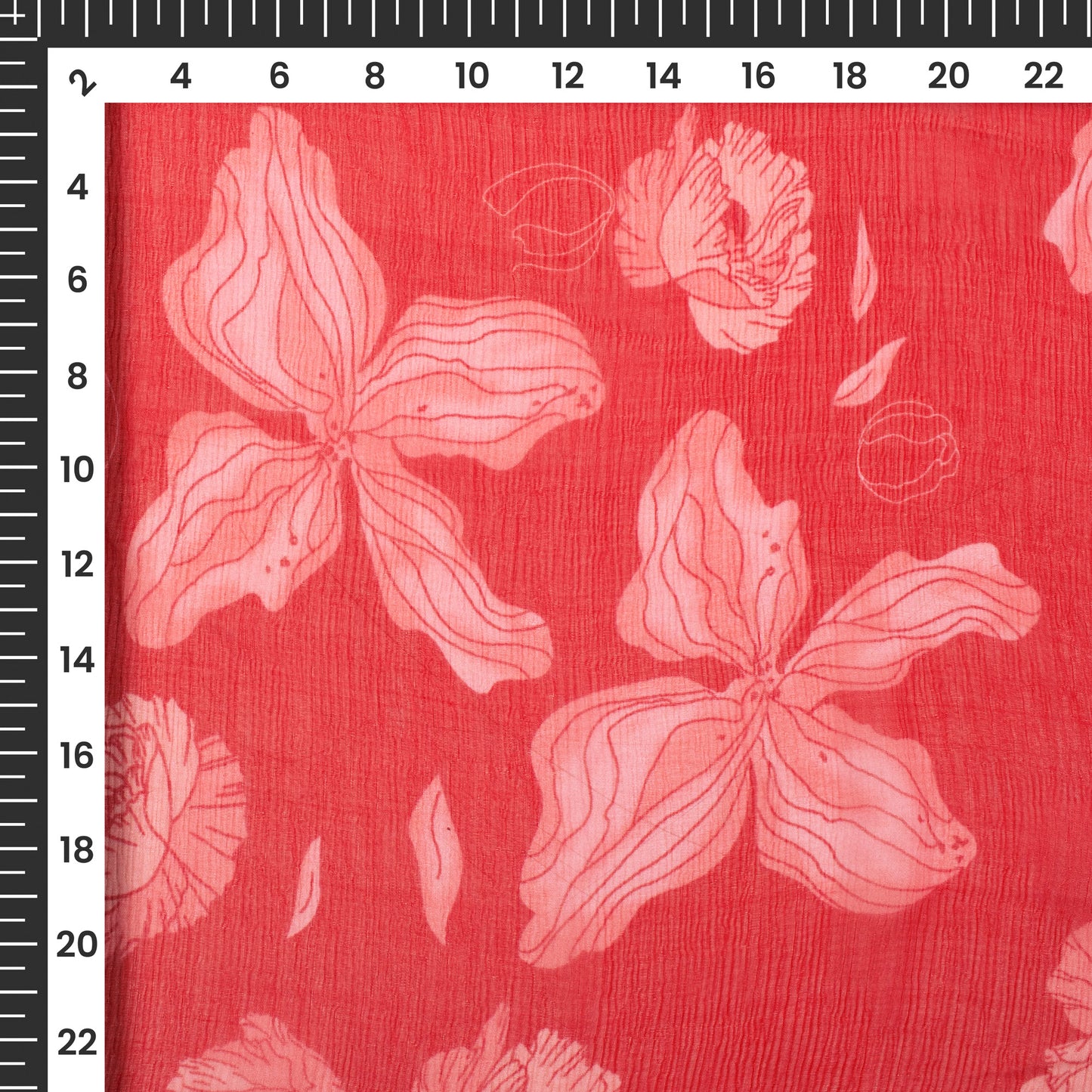 Lightweight Luxury: Floral Digital Print Bemberg Chiffon Fabric