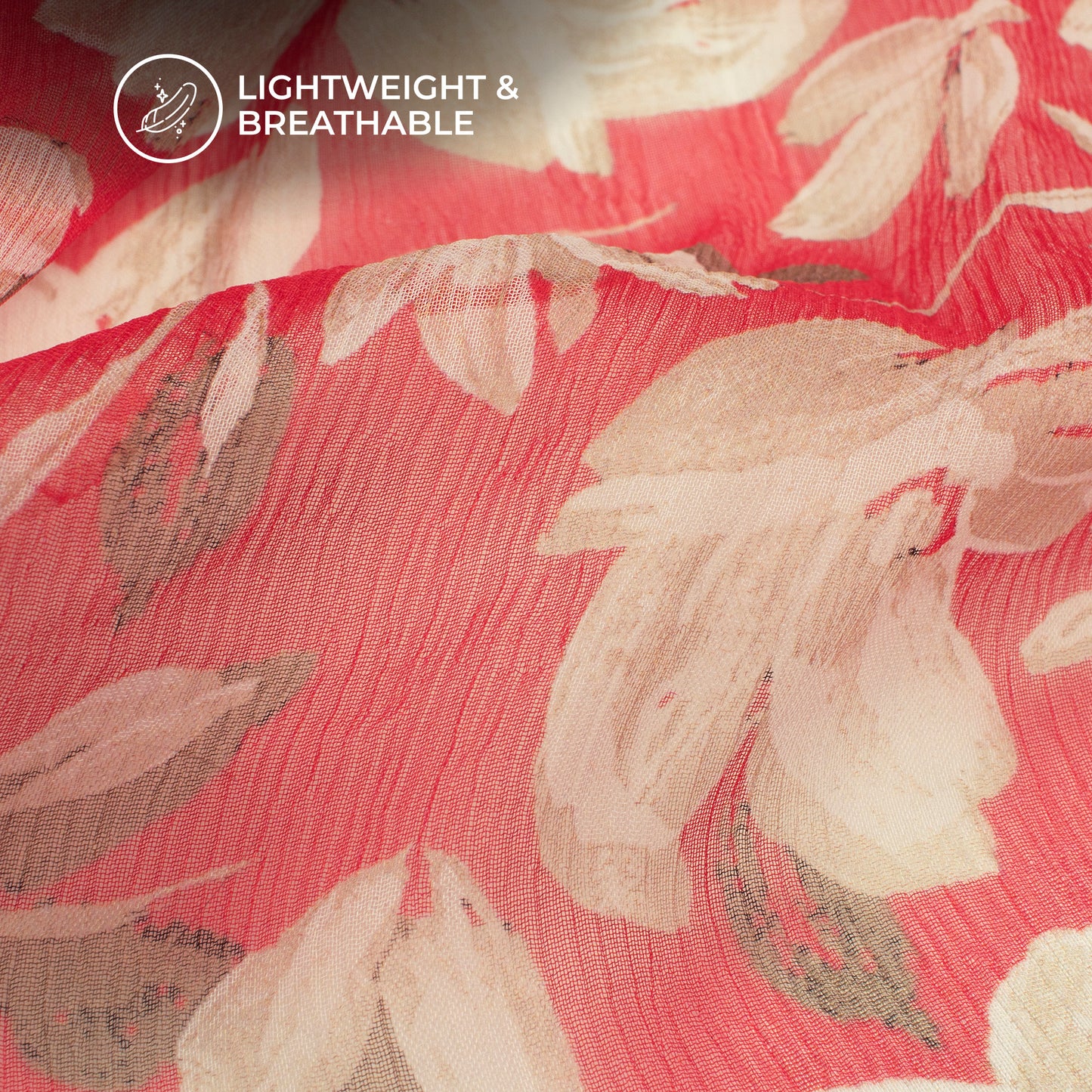 Enchanting Blossoms: Floral Digital Print Bemberg Chiffon Fabric