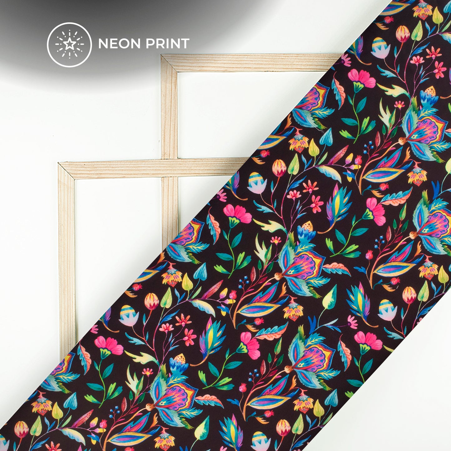 Neon Spectrum Floral Digital Print Rayon Fabric