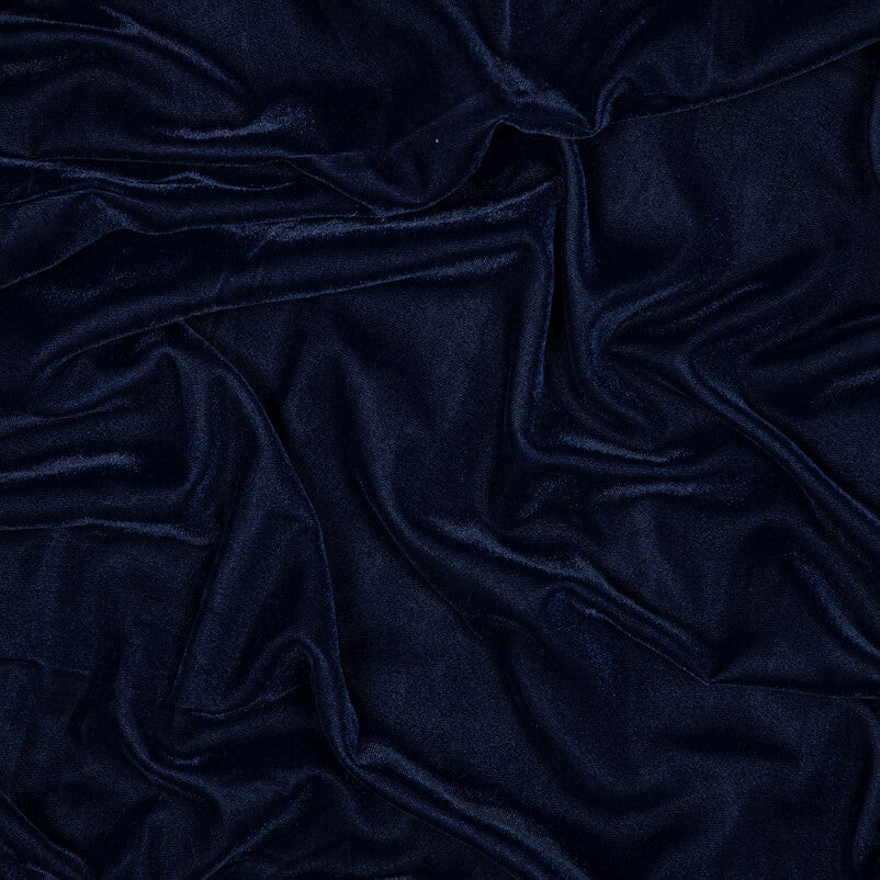 Navy Blue Plain Export Quality Micro Velvet Fabric