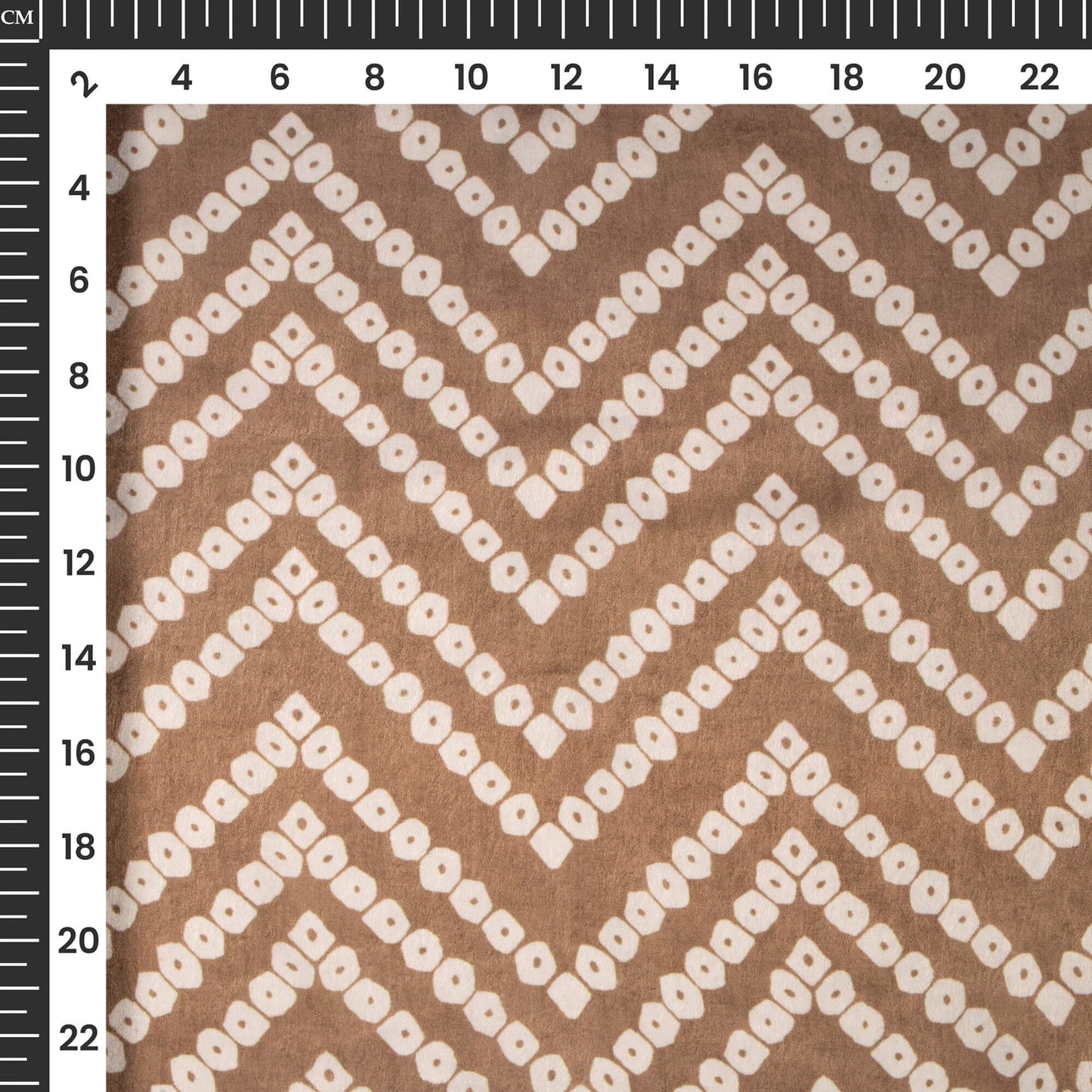 Smart Chevron Bandhanii Digital Print Lush Satin Fabric