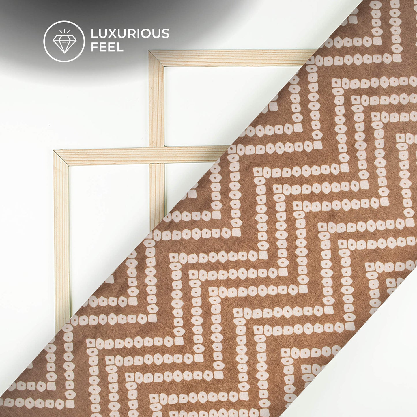 Smart Chevron Bandhanii Digital Print Lush Satin Fabric