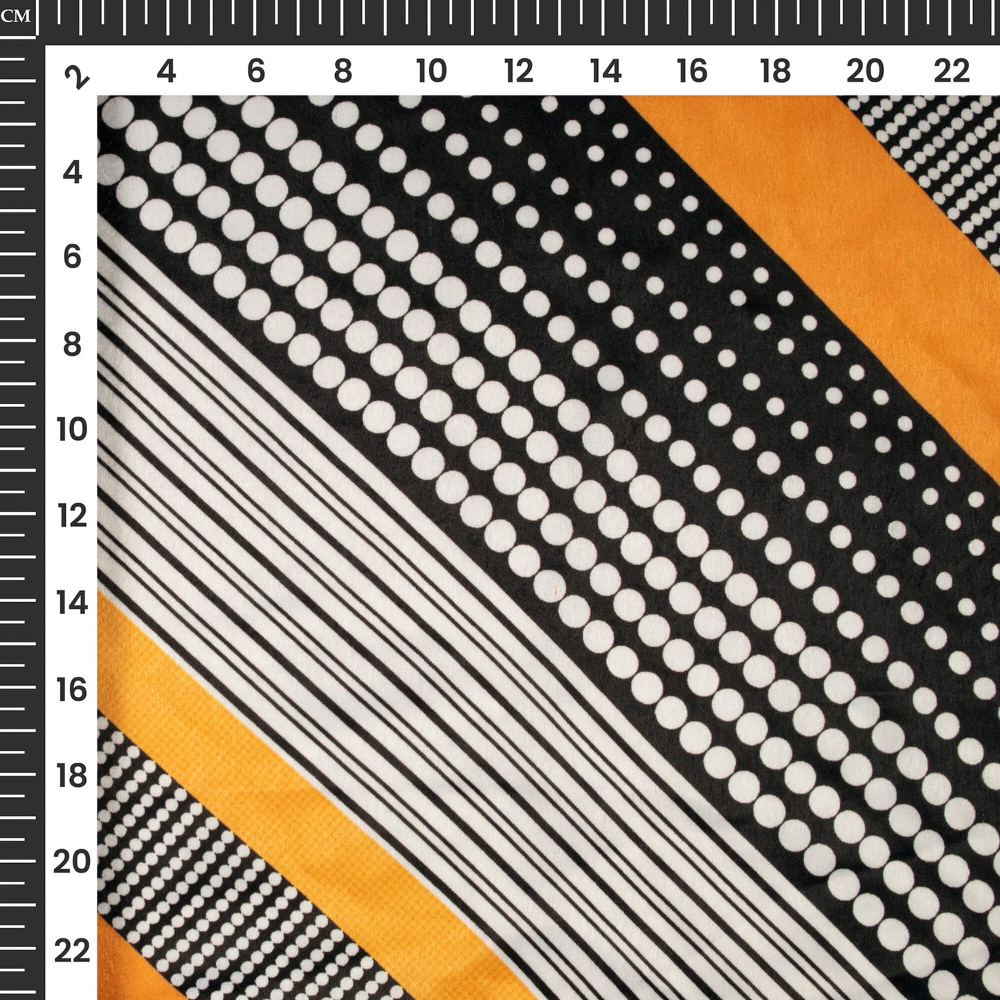 Attractive Polka Stripes Digital Print Lush Satin Fabric