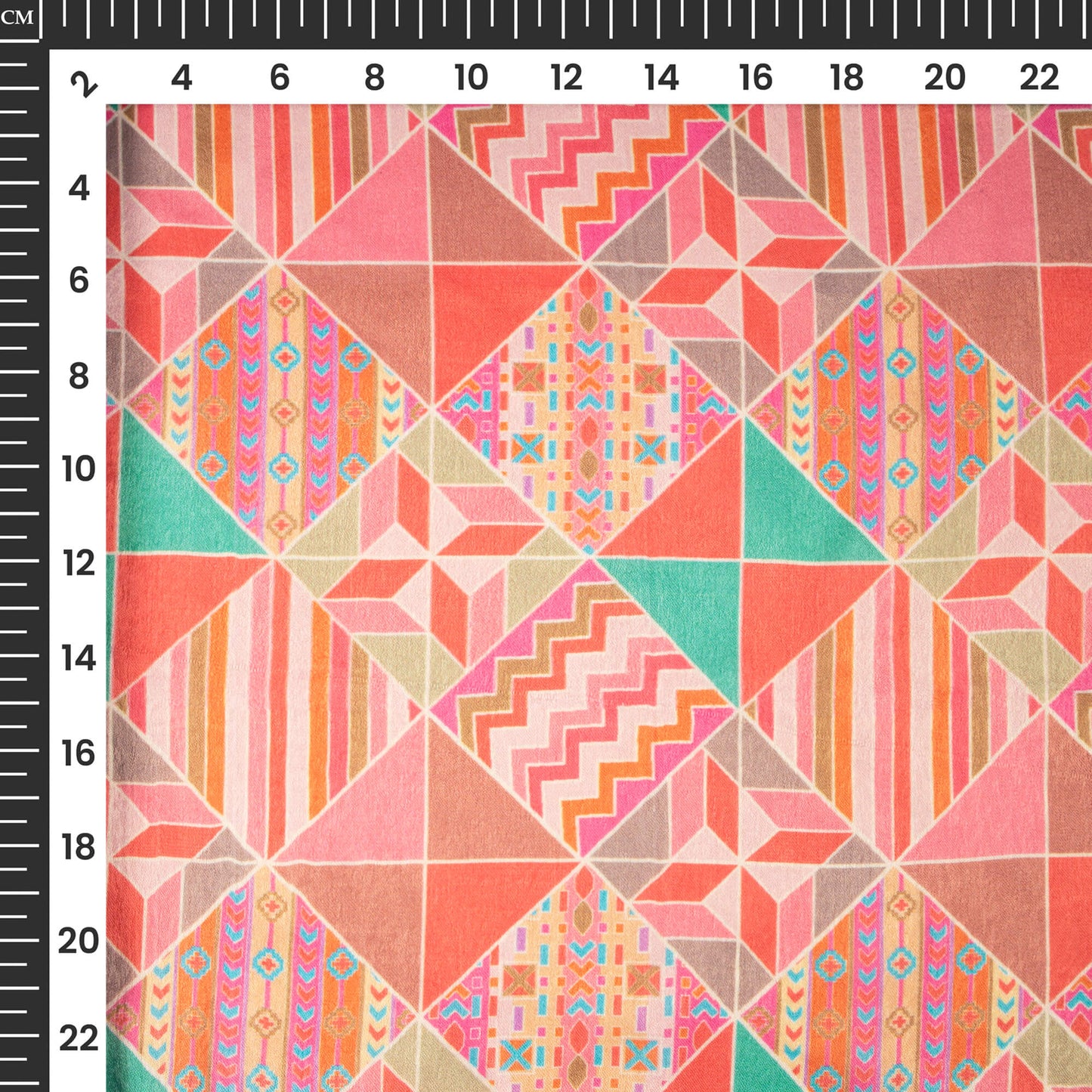Classy Geometric Digital Print Lush Satin Fabric