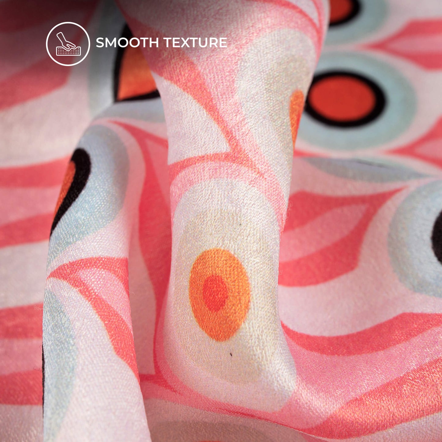 Trendy Geometric Digital Print Lush Satin Fabric