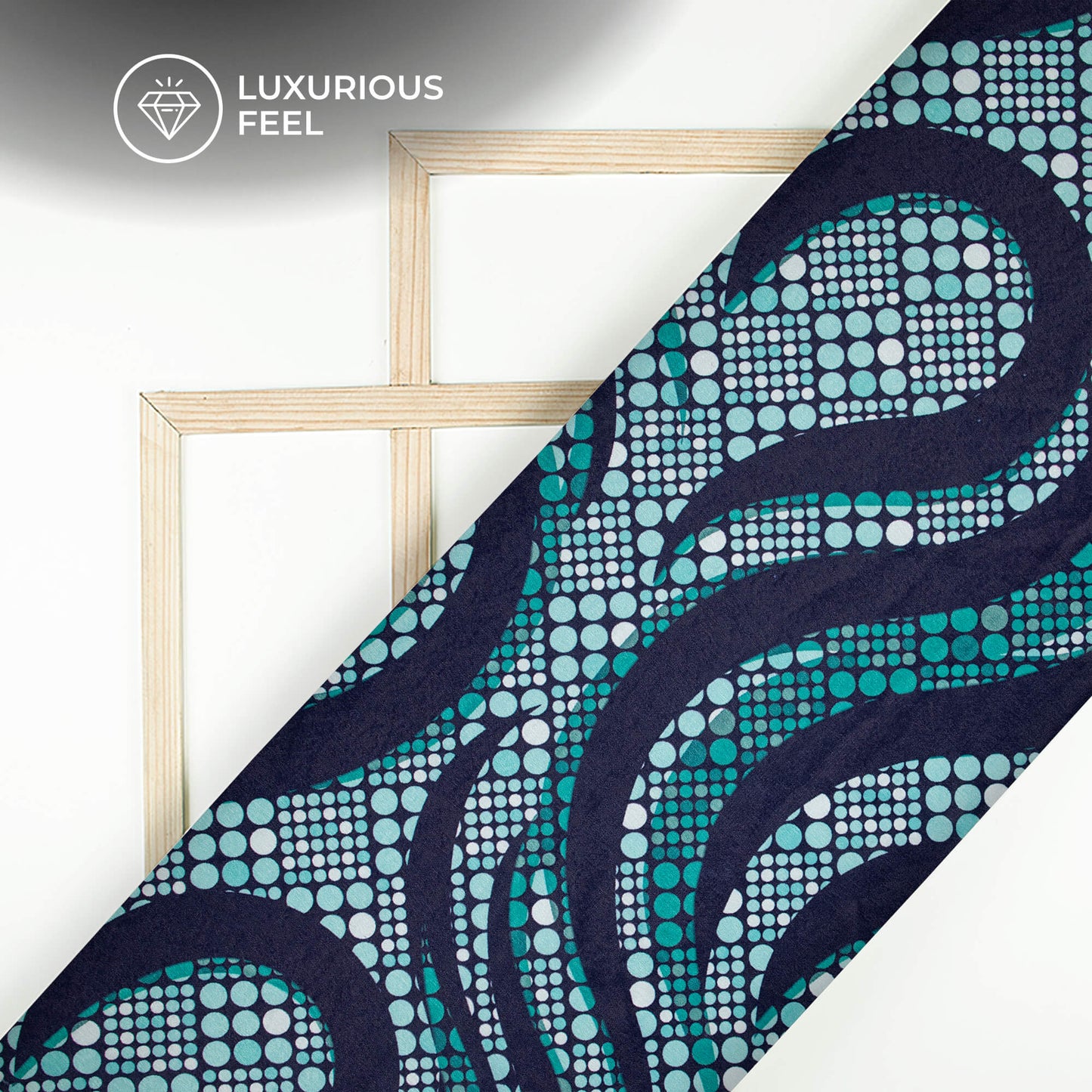 Attractive Geometric Digital Print Lush Satin Fabric