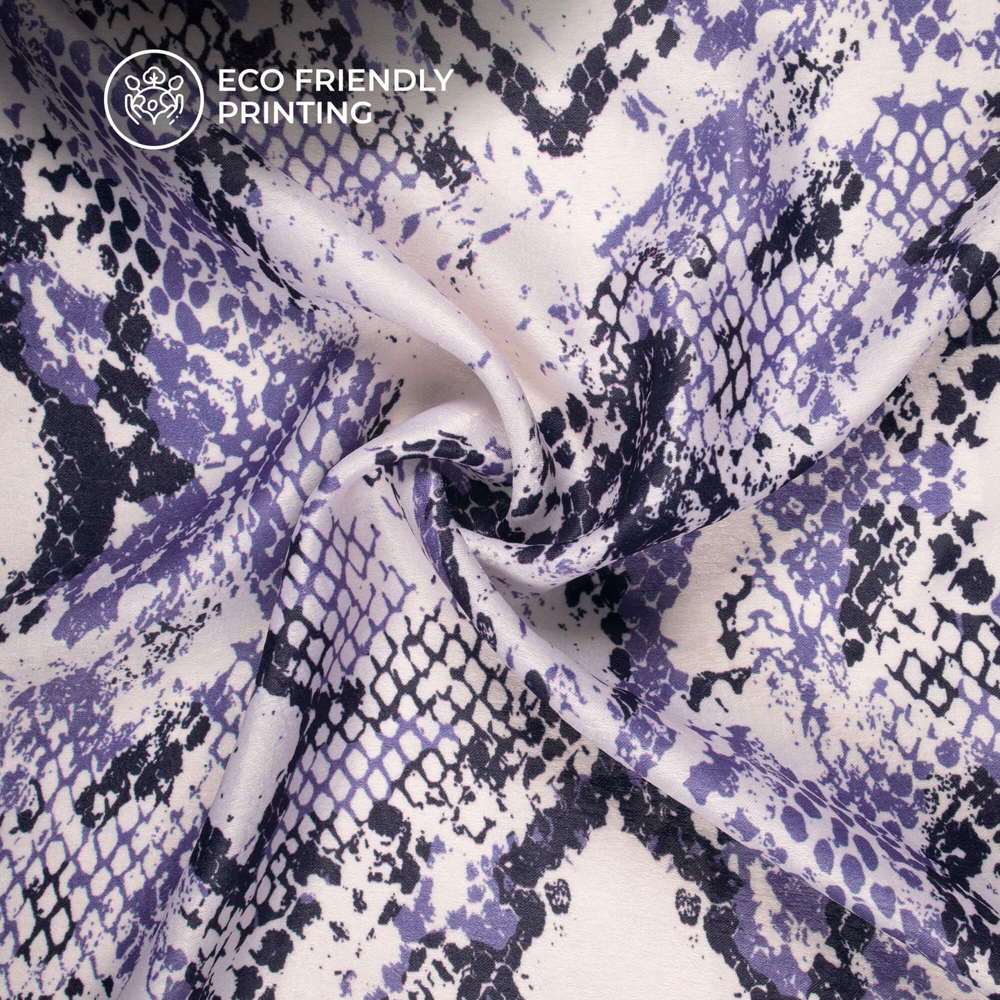 Trendy Snake Print Digital Print Lush Satin Fabric