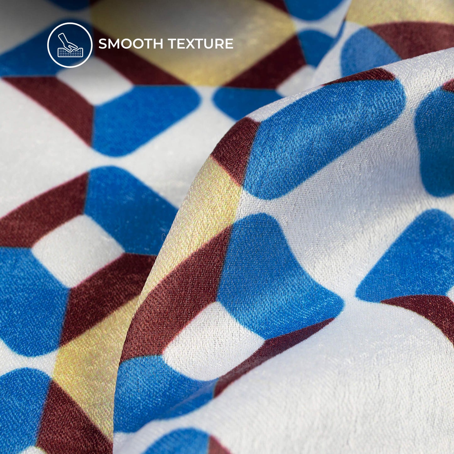 Spiffy Geometric Digital Print Lush Satin Fabric