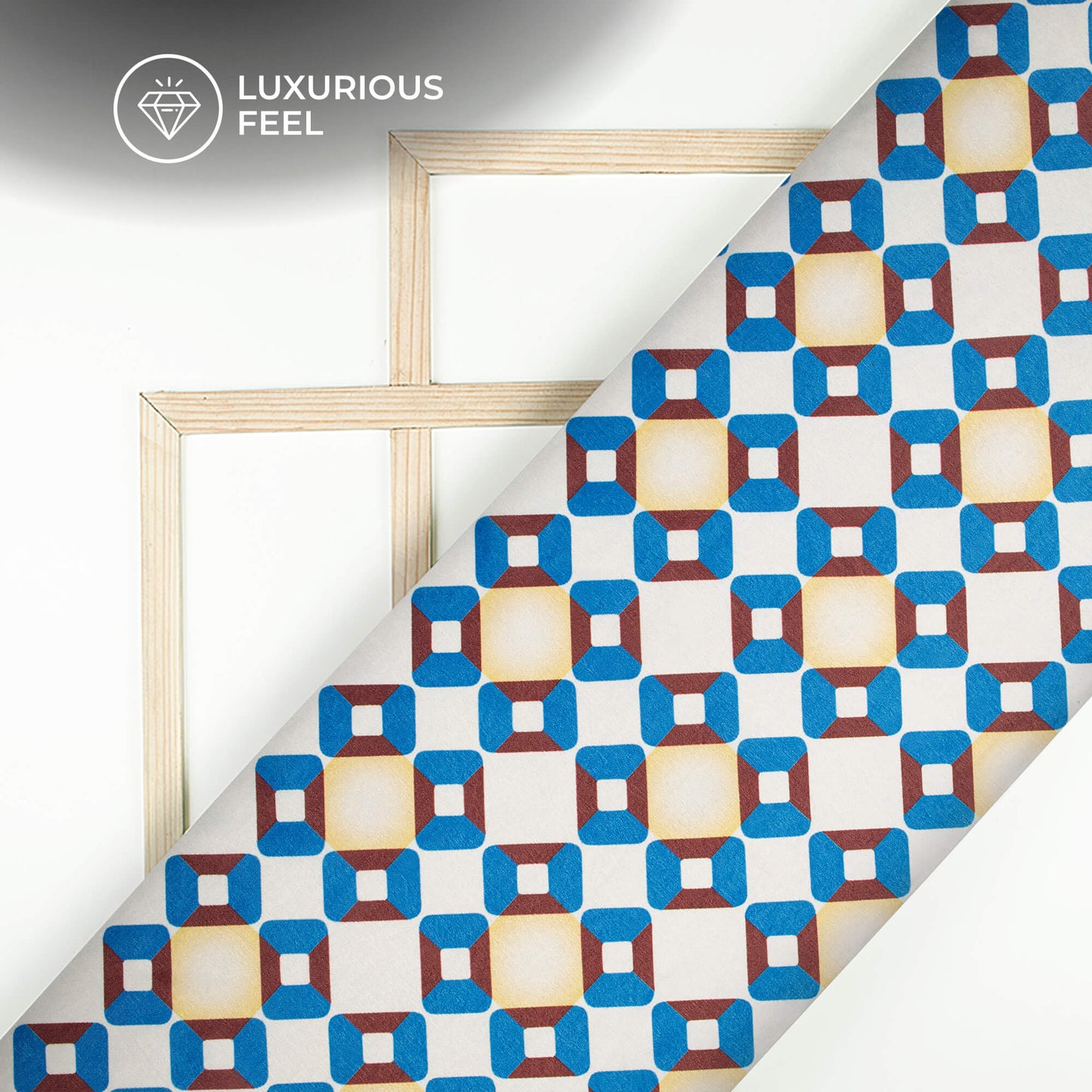 Spiffy Geometric Digital Print Lush Satin Fabric