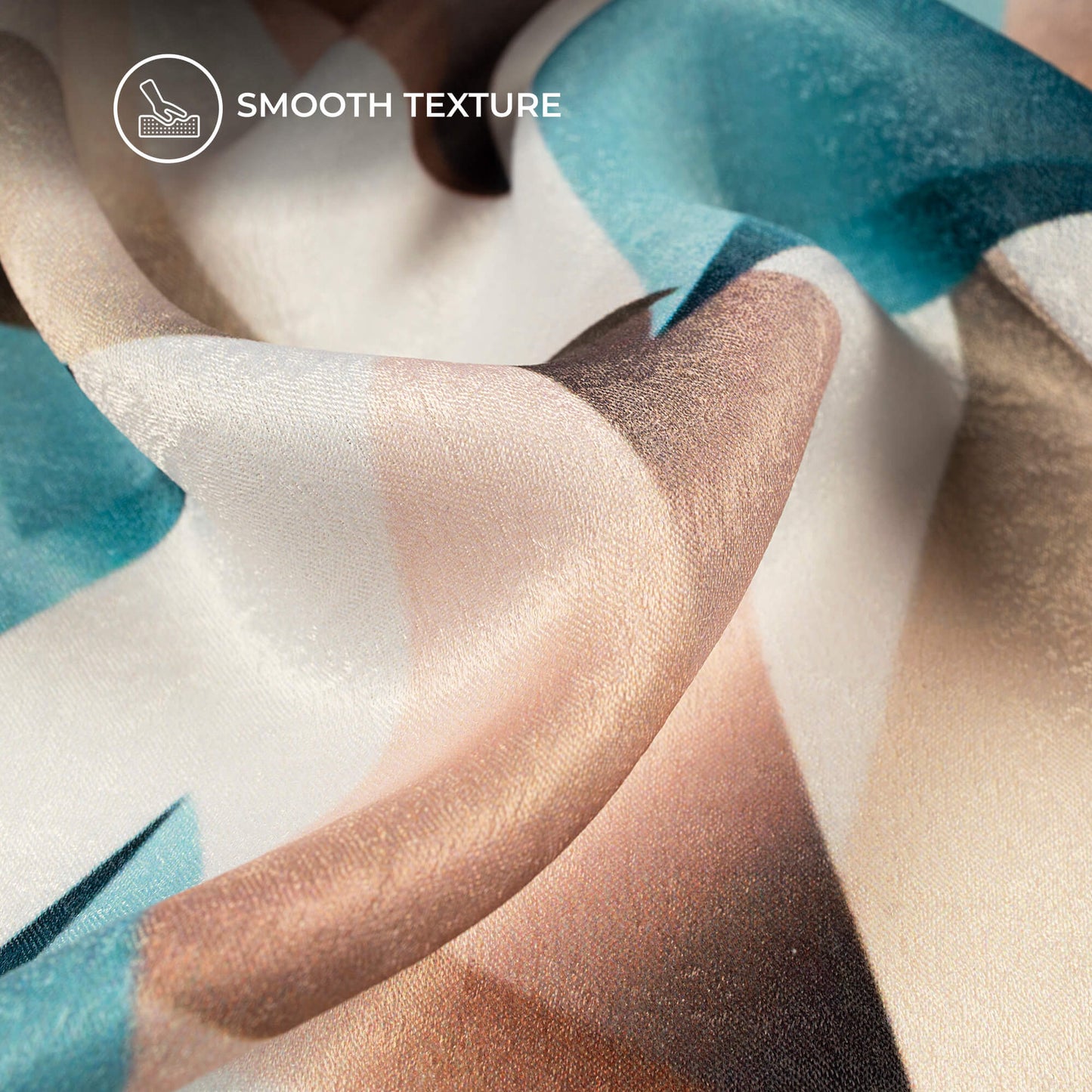 Trendy 3D Triangles Digital Print Lush Satin Fabric