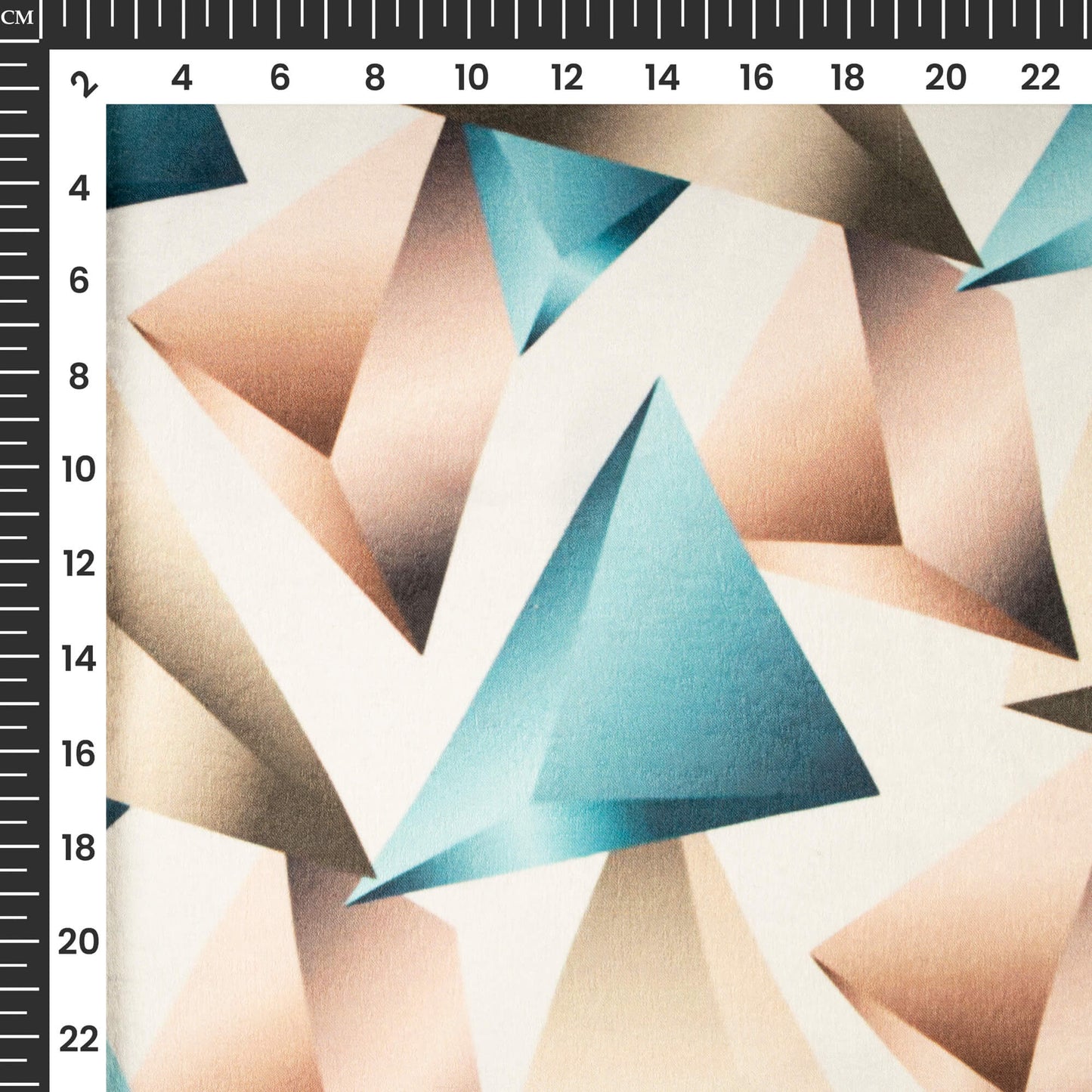 Trendy 3D Triangles Digital Print Lush Satin Fabric