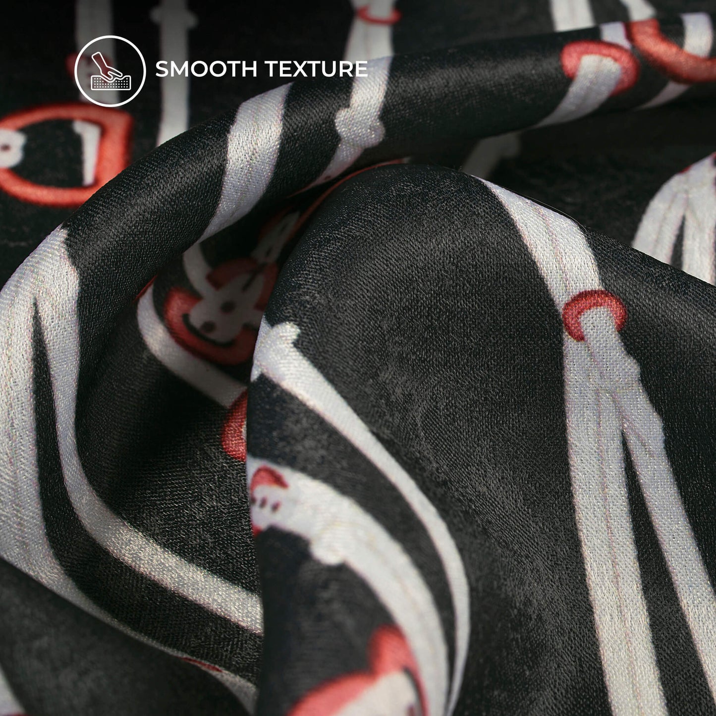 Lovely Quirky Digital Print Lush Satin Fabric