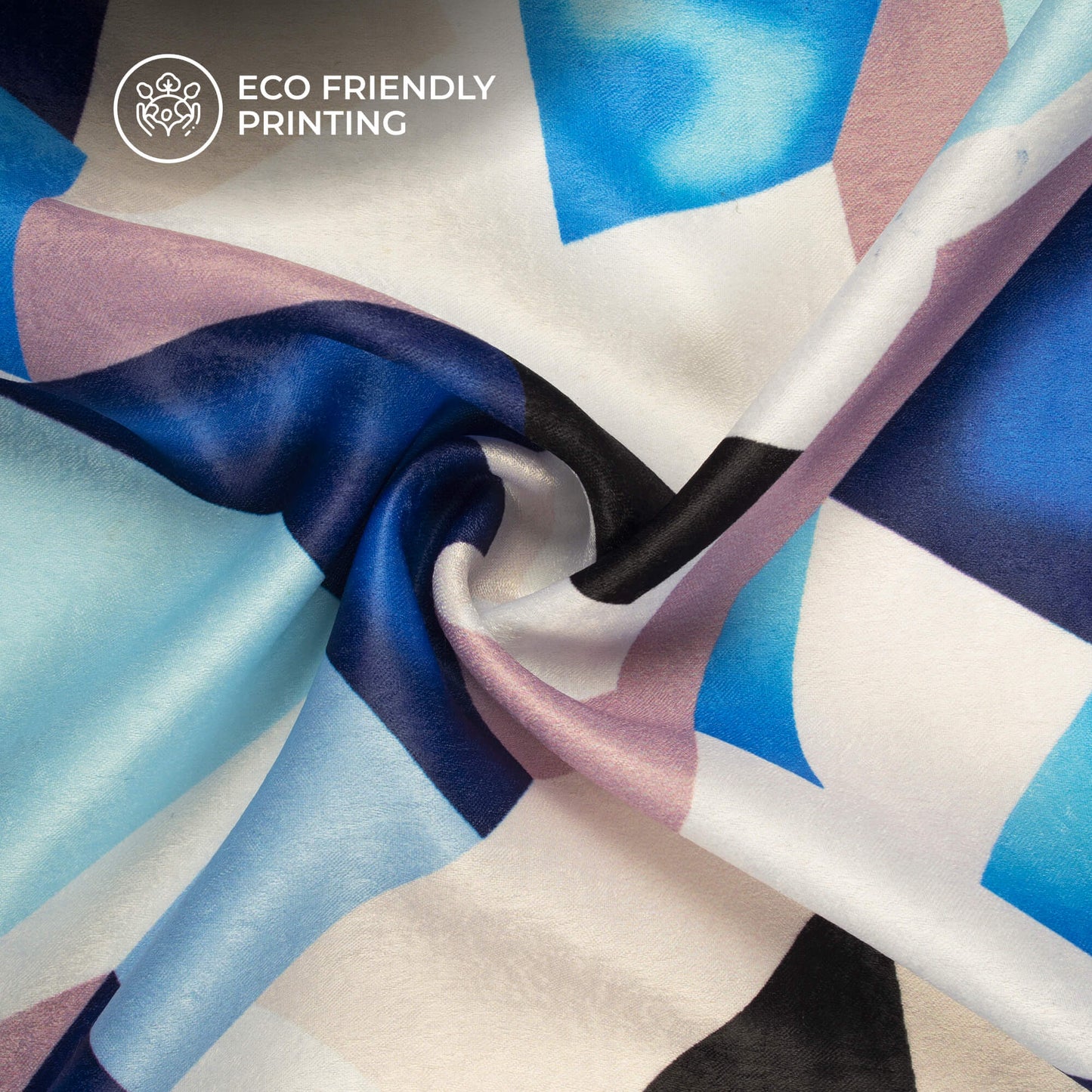 Geometric Digital Print Lush Satin Fabric