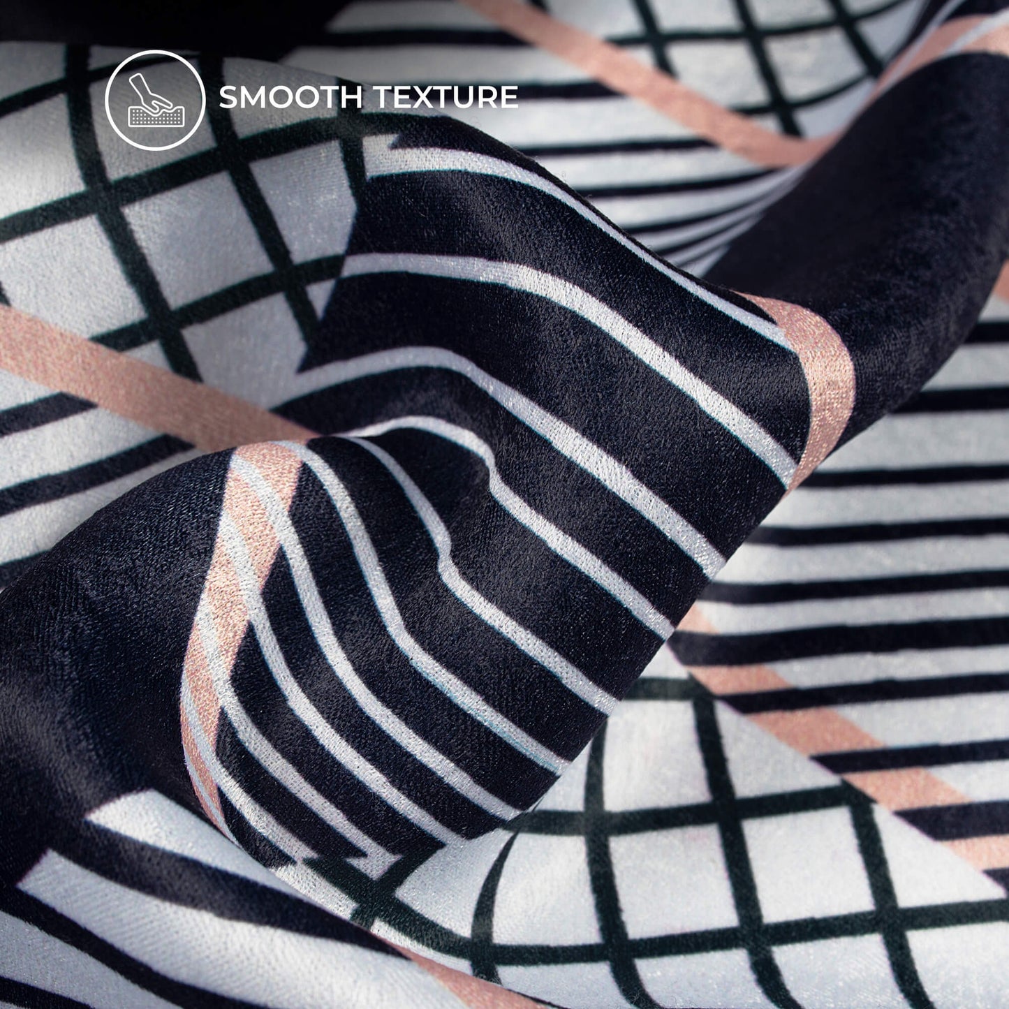 Smart lattice Geometric Digital Print Lush Satin Fabric