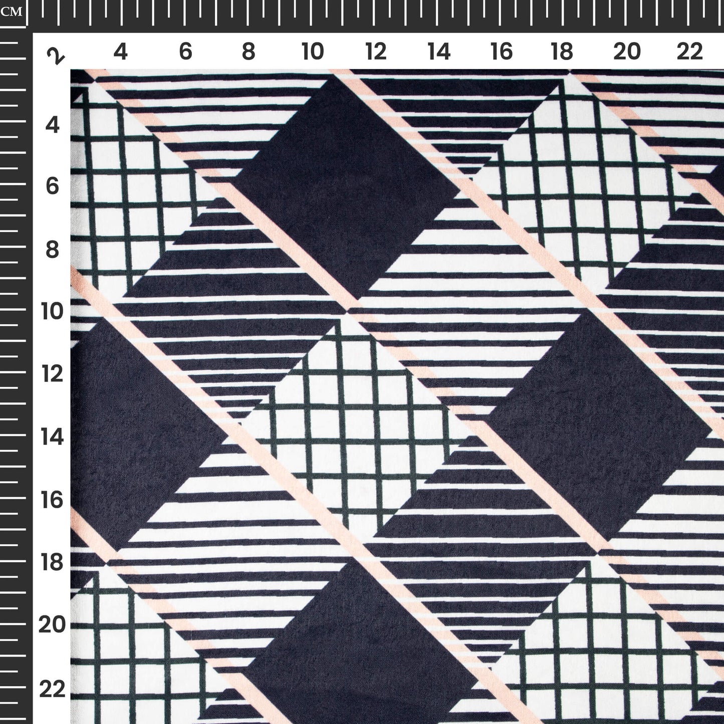 Smart lattice Geometric Digital Print Lush Satin Fabric