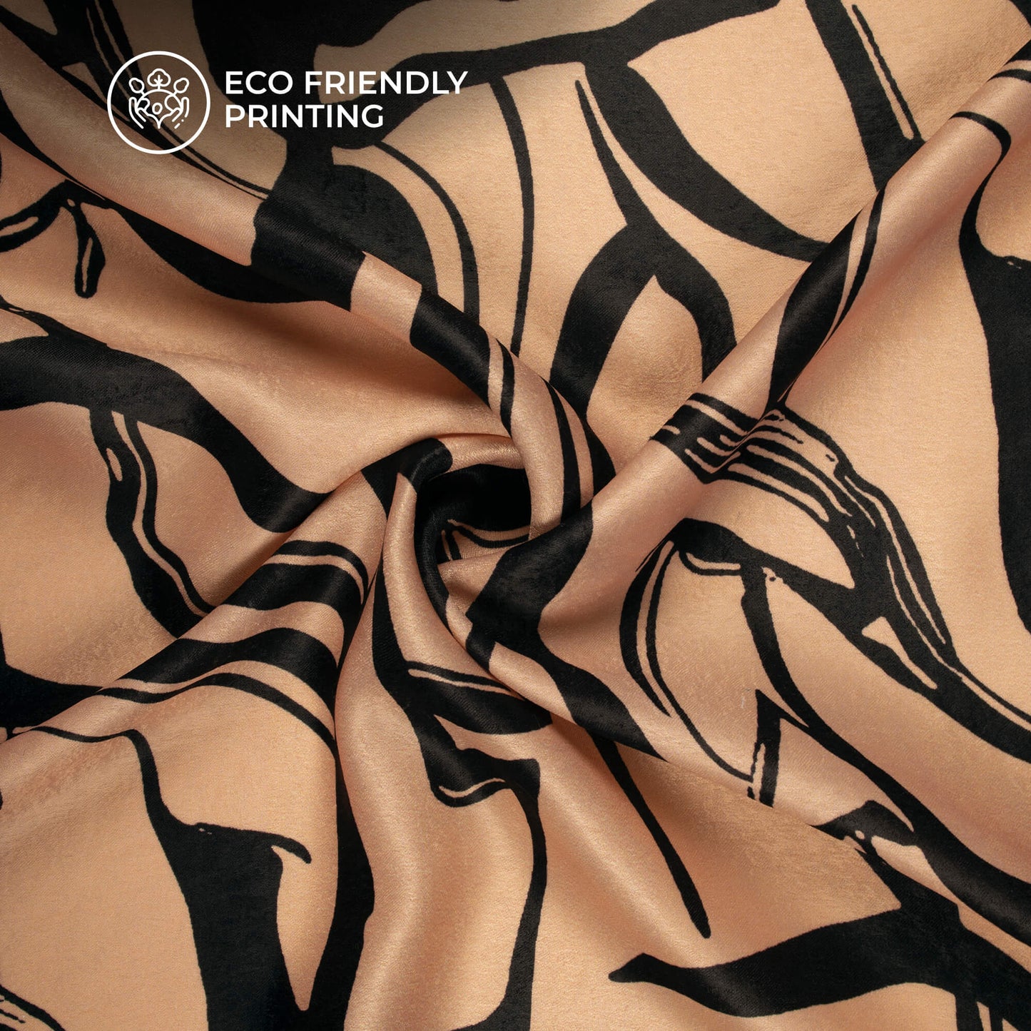Exclusive Abstract Digital Print Lush Satin Fabric