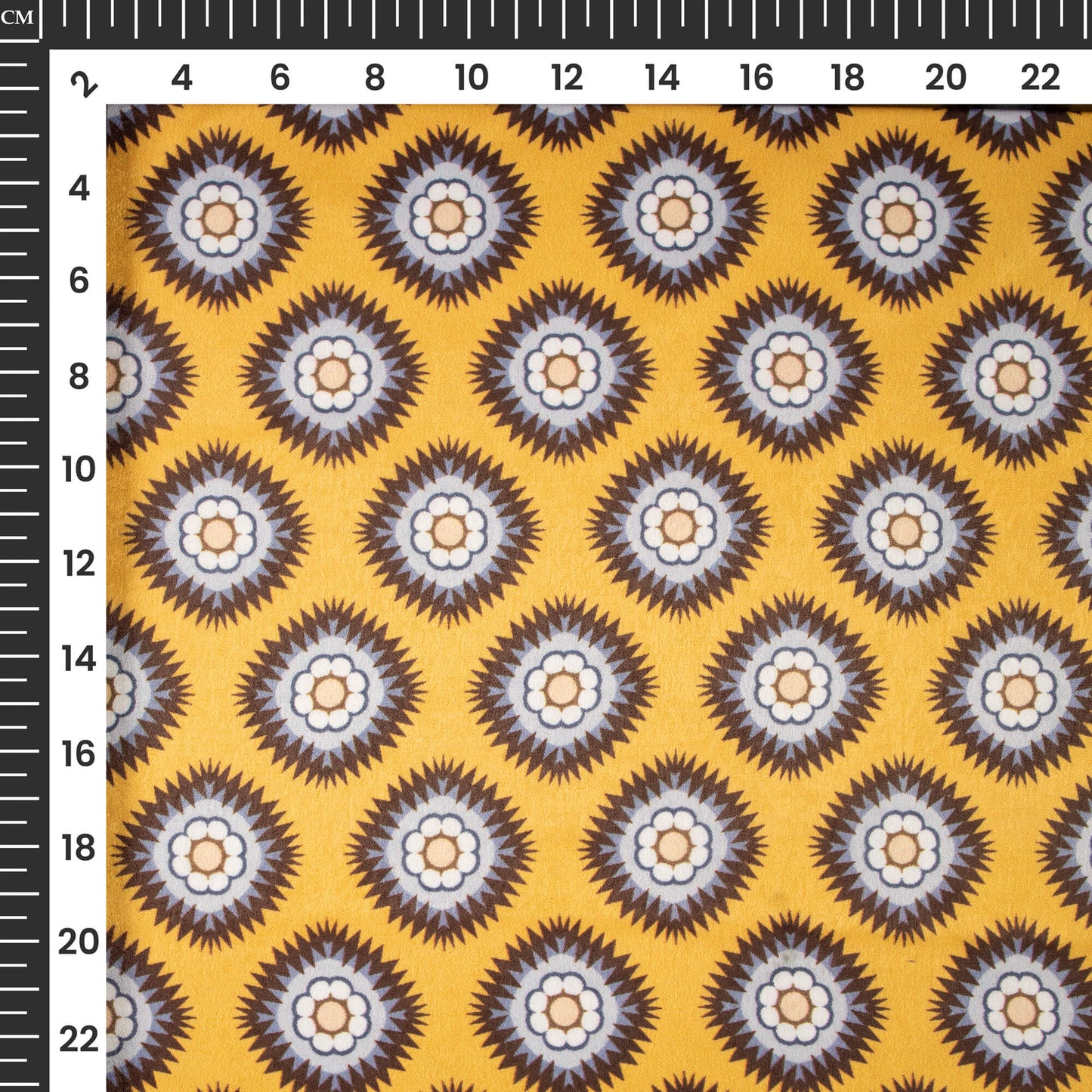 Geometric Floral Digital Print Lush Satin Fabric