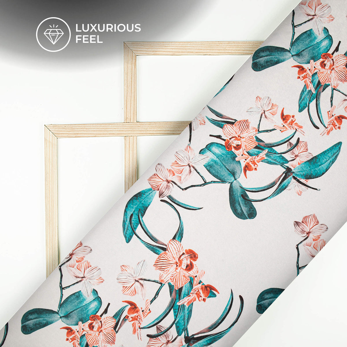 Lovely Floral Digital Print Lush Satin Fabric