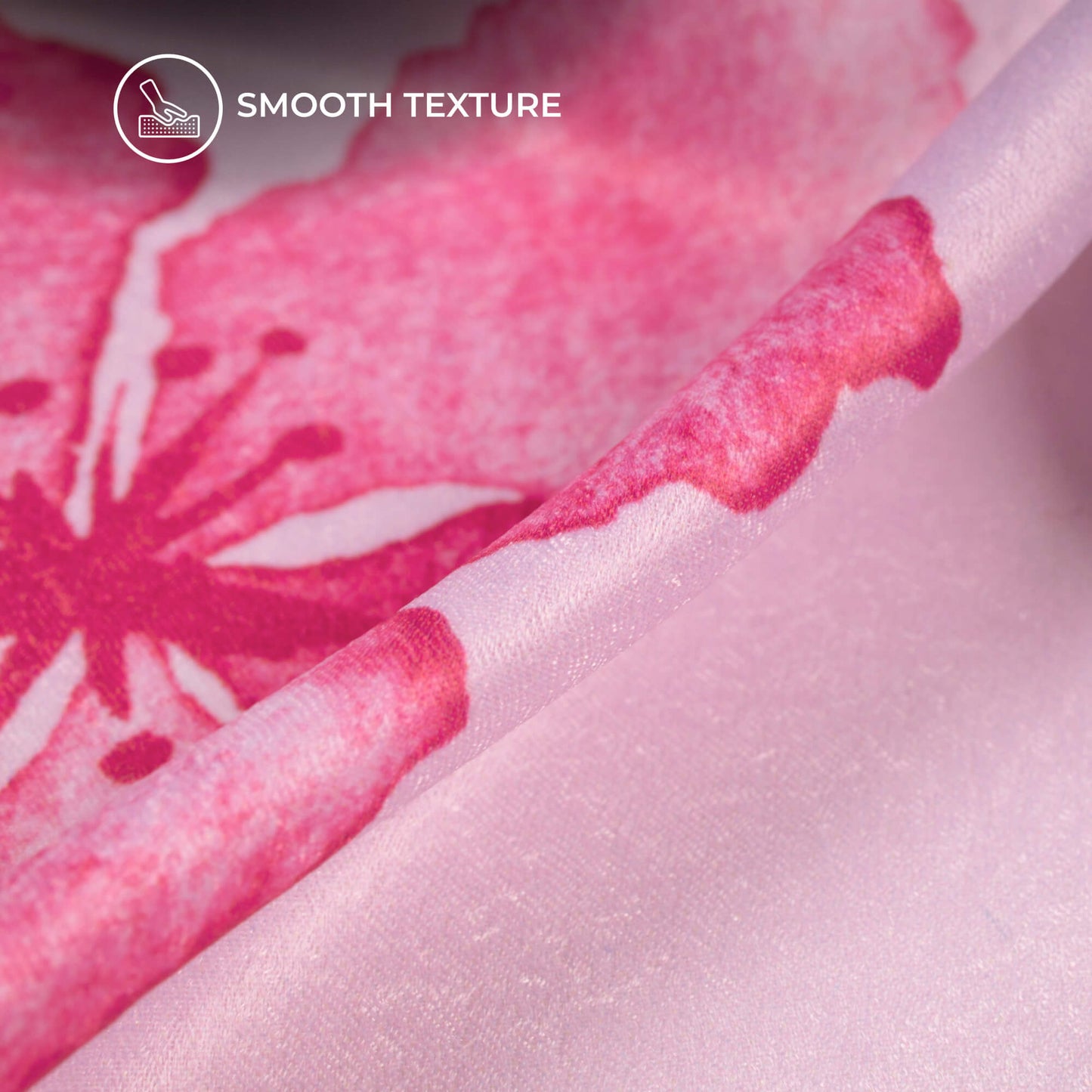 Elegant Floral Digital Print Lush Satin Fabric