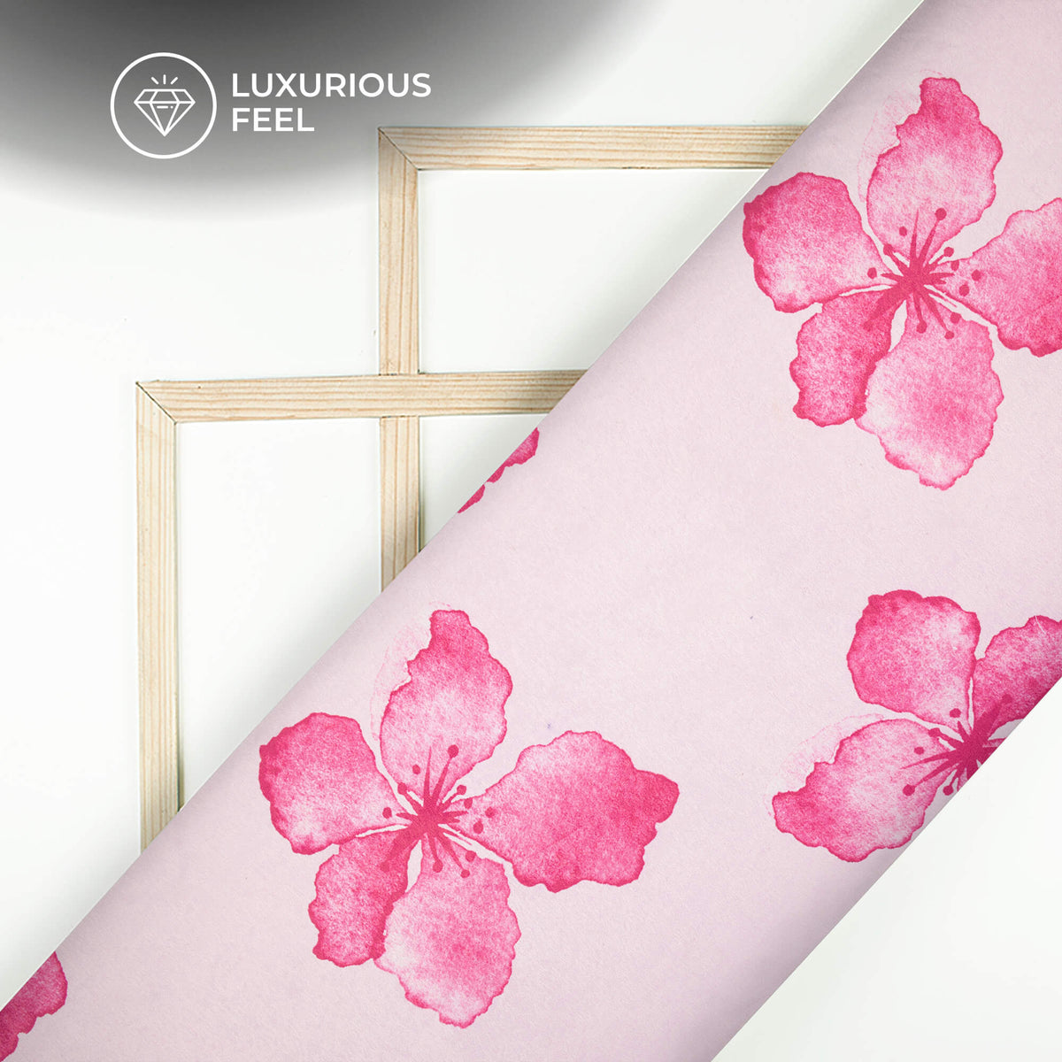 Elegant Floral Digital Print Lush Satin Fabric