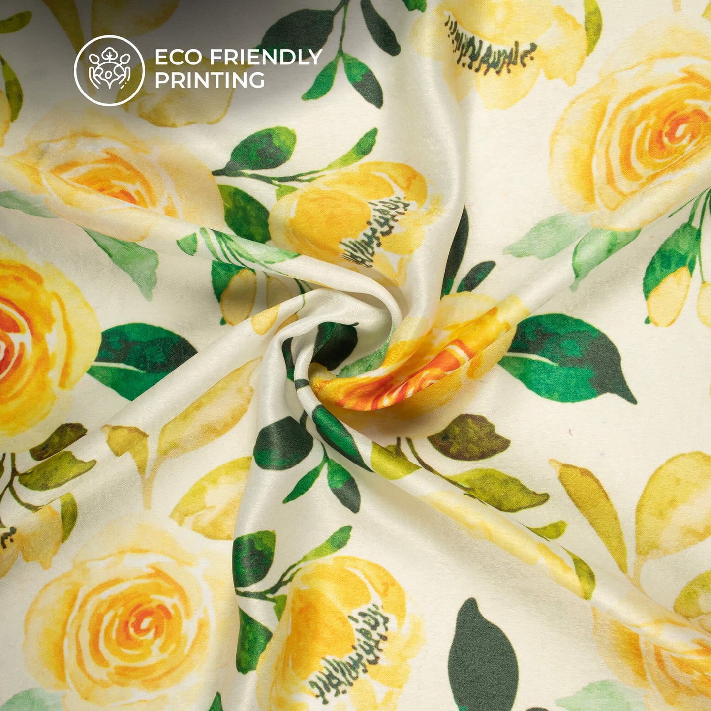 Floral Digital Print Lush Satin Fabric