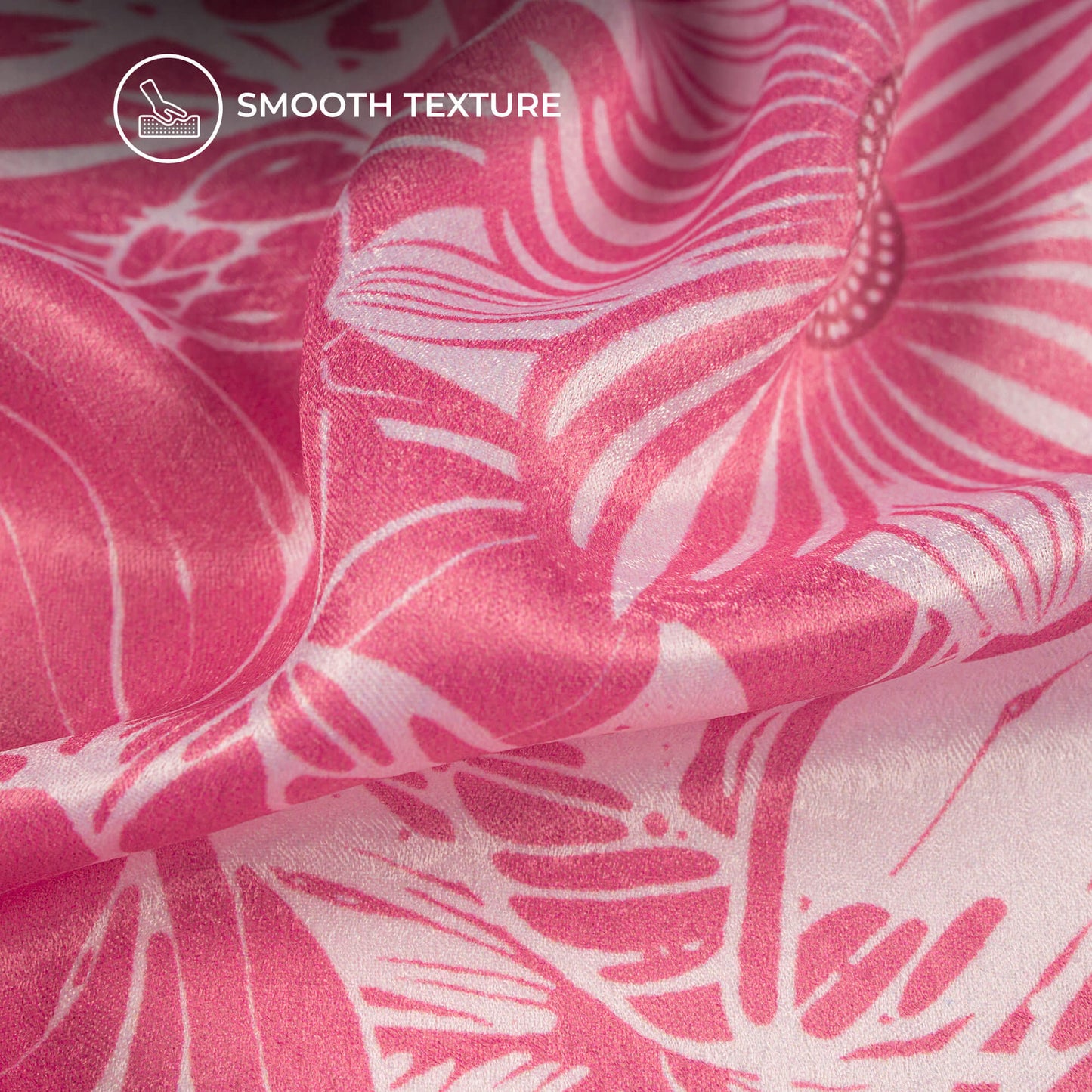 Smart Floral Digital Print Lush Satin Fabric