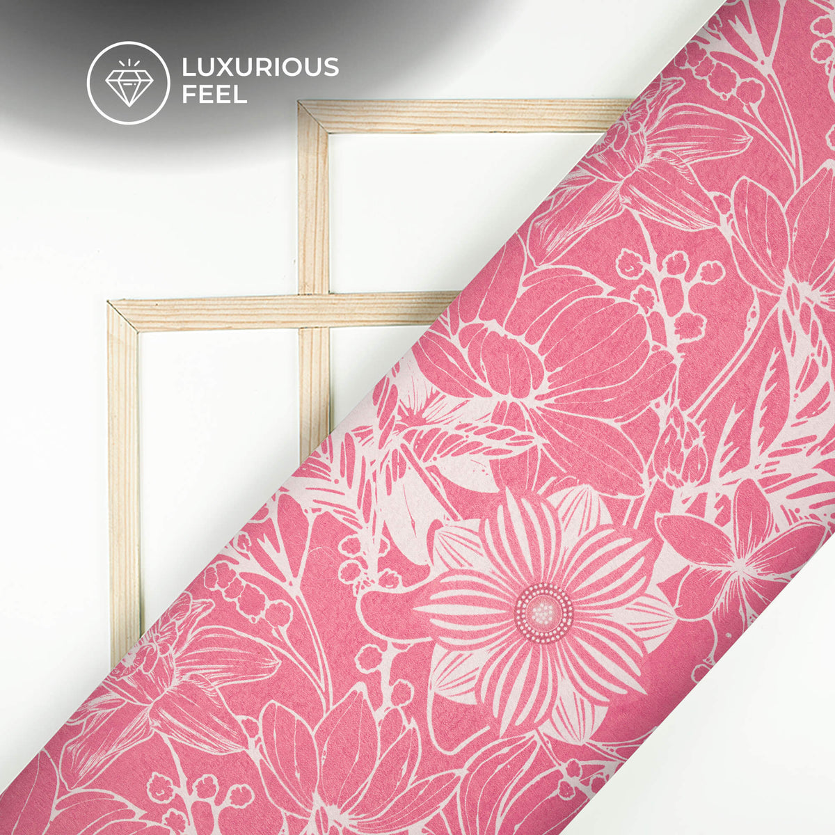 Smart Floral Digital Print Lush Satin Fabric