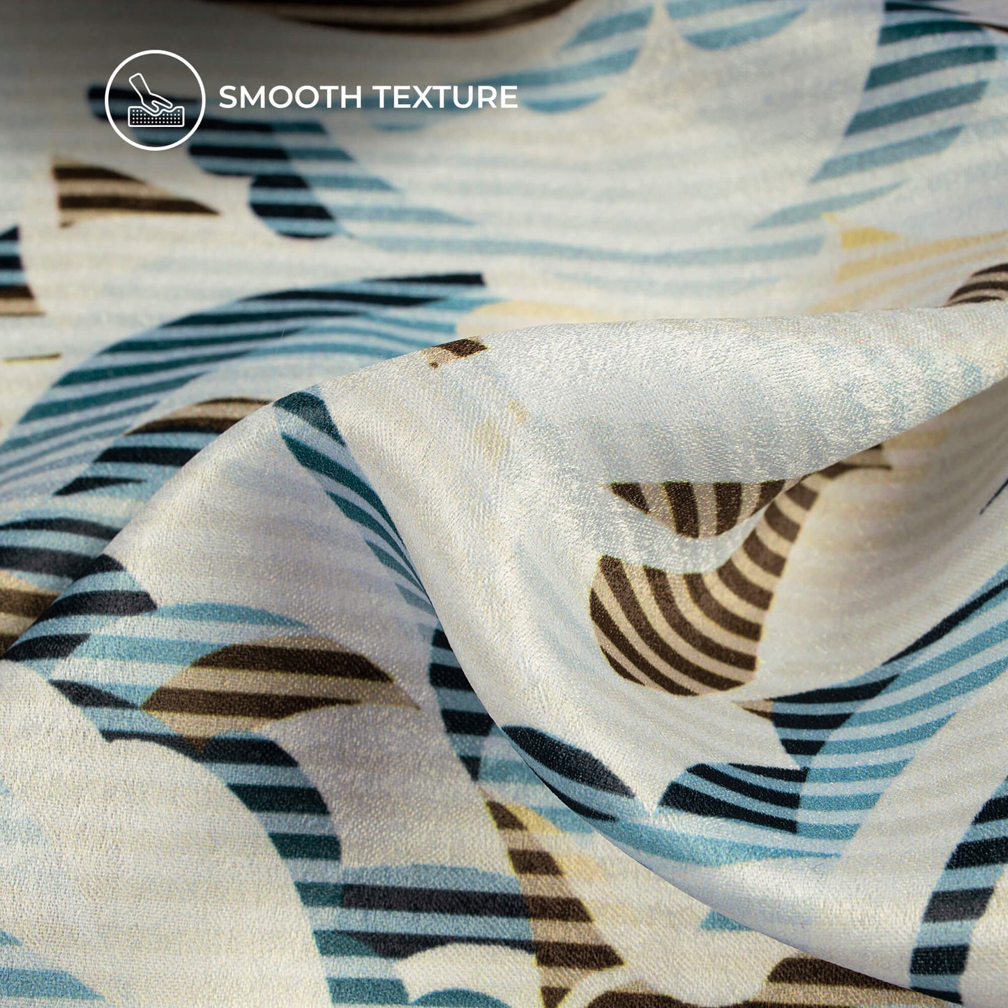 Exclusive Floral Stripes Digital Print Lush Satin Fabric