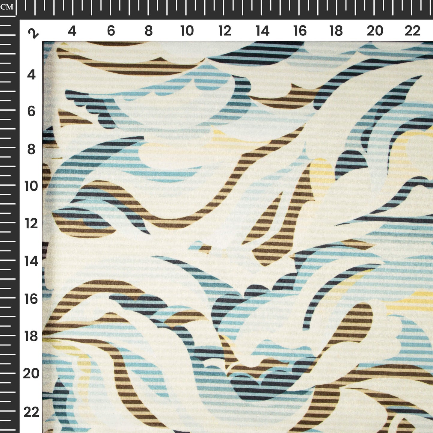 Exclusive Floral Stripes Digital Print Lush Satin Fabric