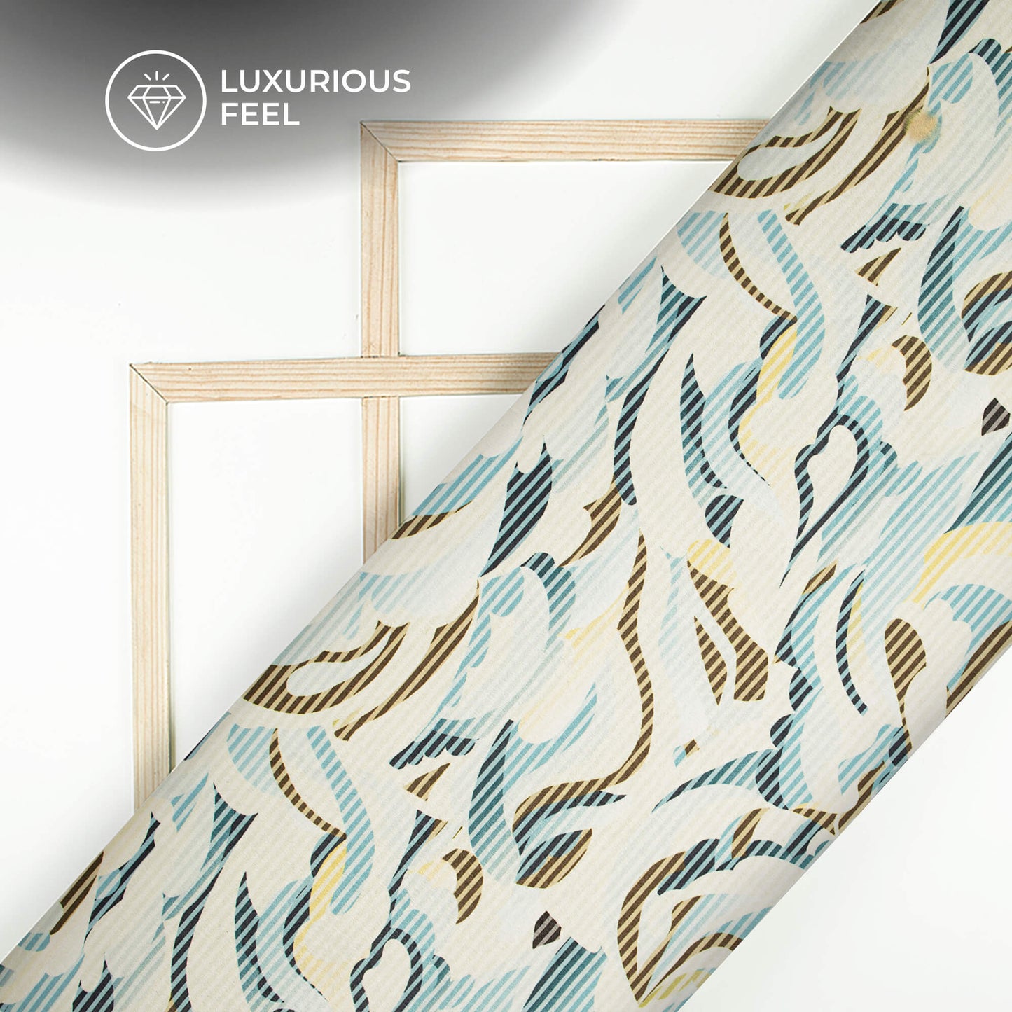 Exclusive Floral Stripes Digital Print Lush Satin Fabric