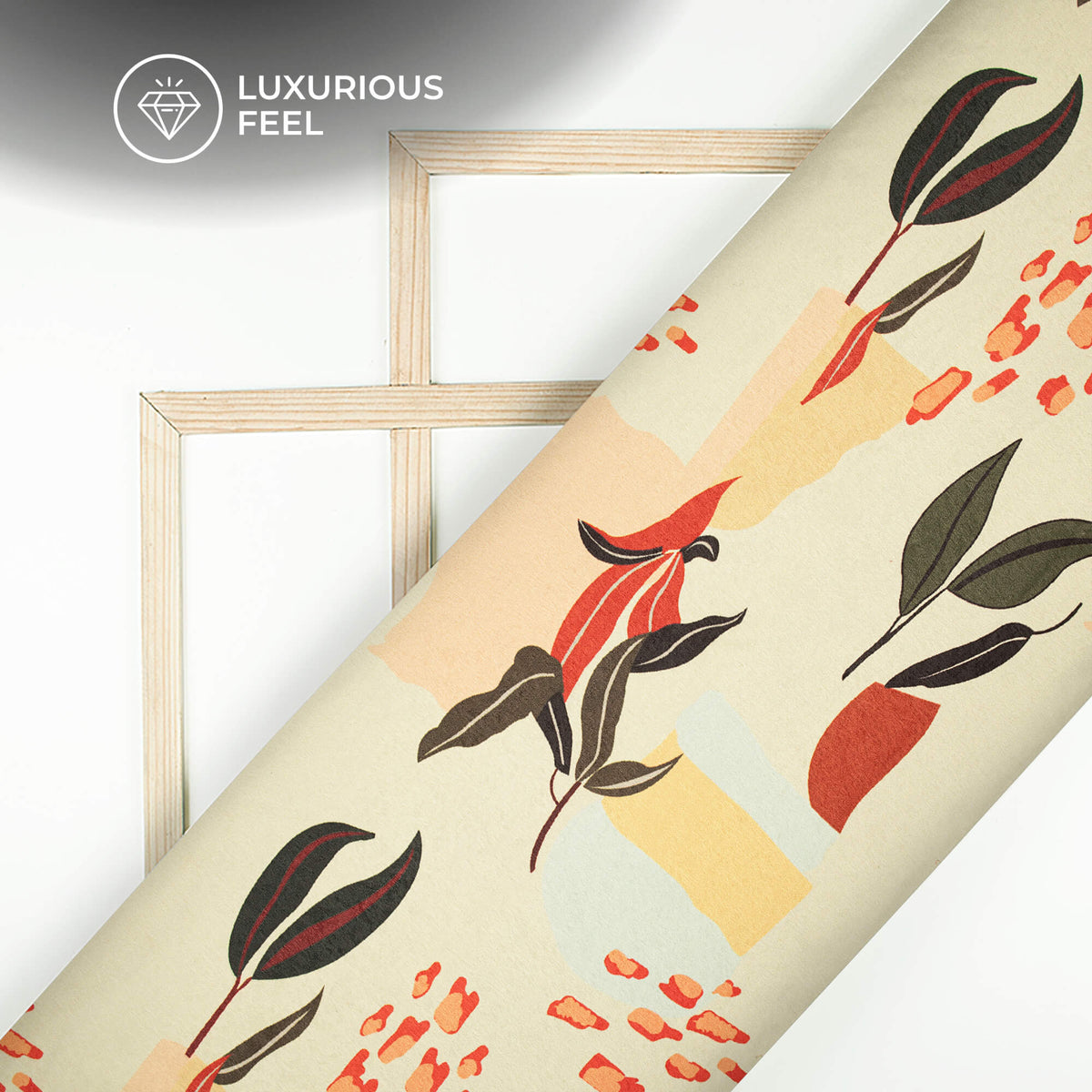 Vintage Floral Digital Print Lush Satin Fabric