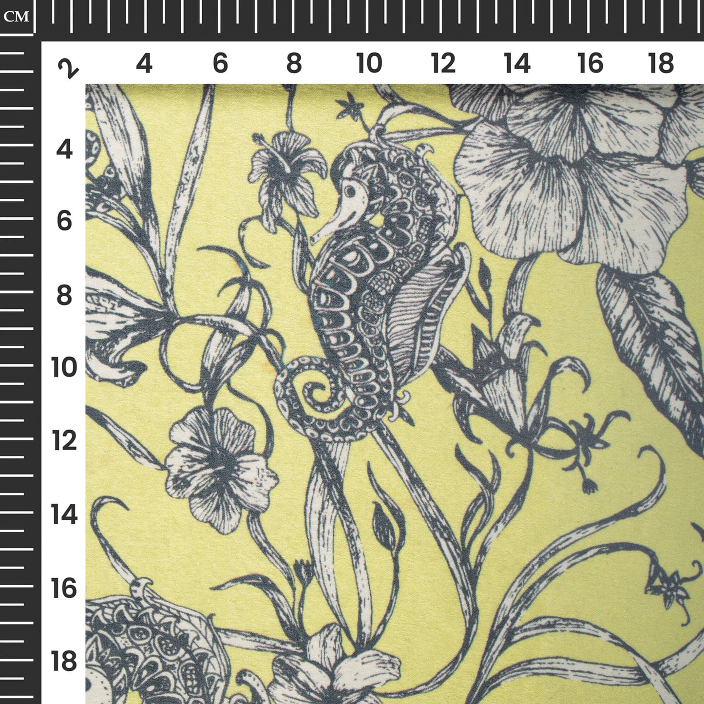 Ocean Floral Digital Print Lush Satin Fabric