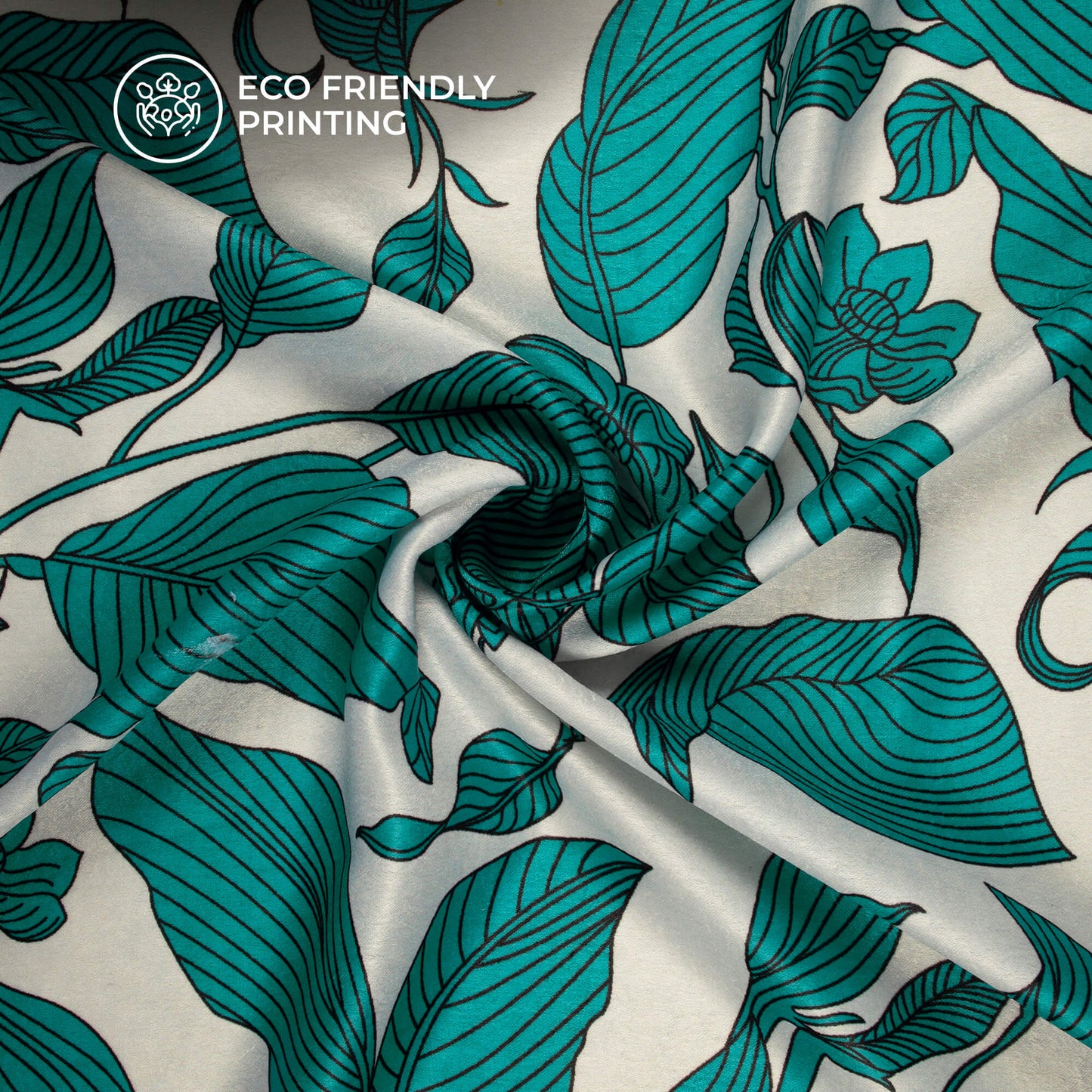 Leafage Digital Print Lush Satin Fabric