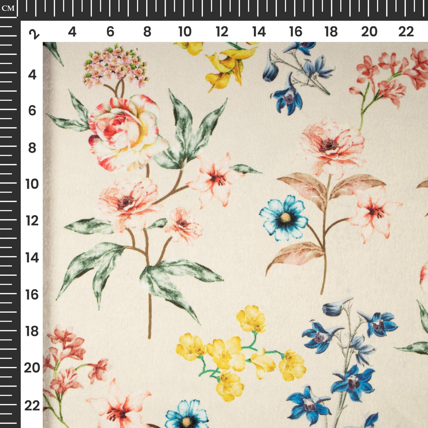 Sniffy Floral Digital Print Lush Satin Fabric