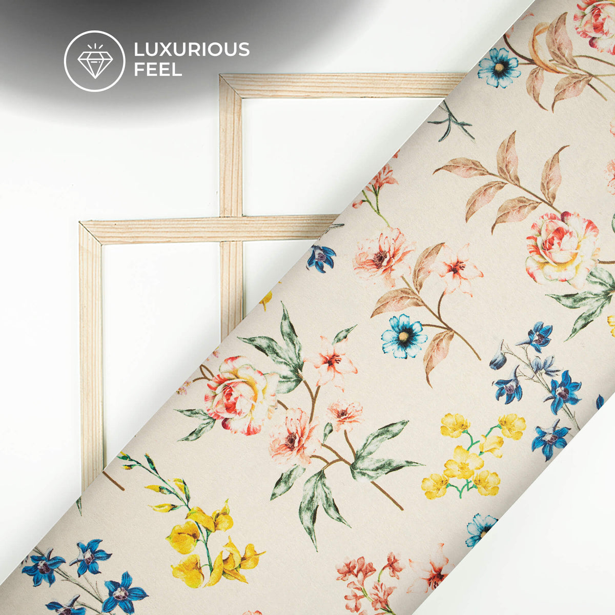 Sniffy Floral Digital Print Lush Satin Fabric