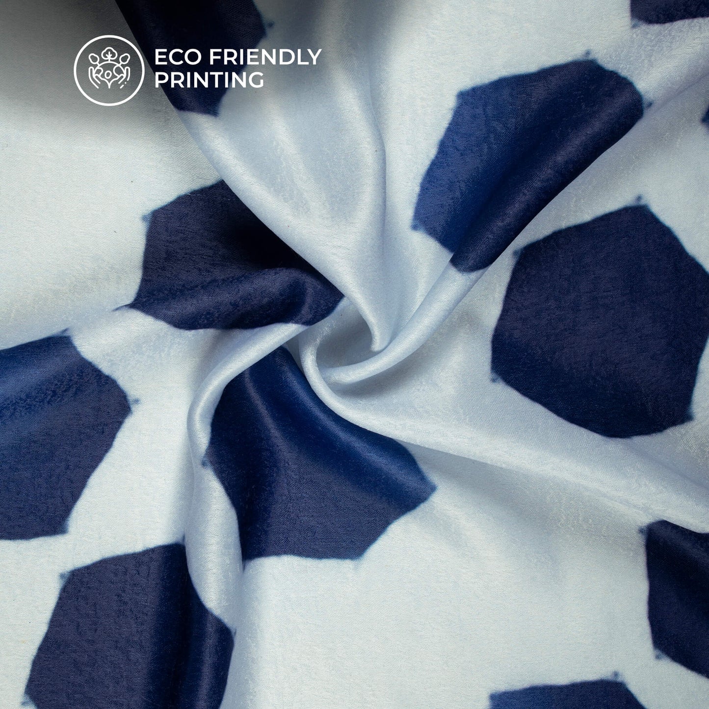 Hexagon Digital Print Lush Satin Fabric